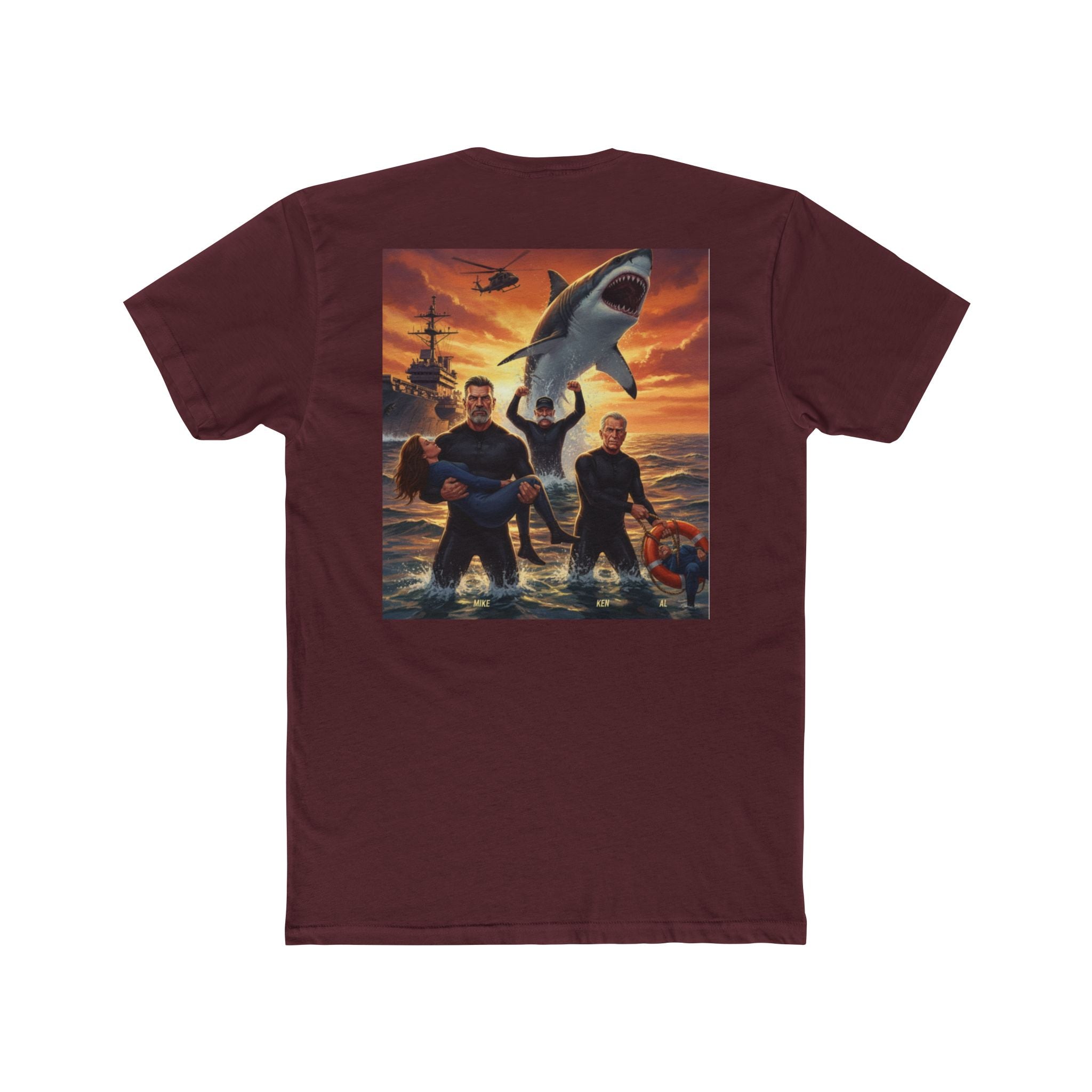 Shark Attack Movie Poster T-Shirt — Retro Action Film Tee (Mike Ken Al)