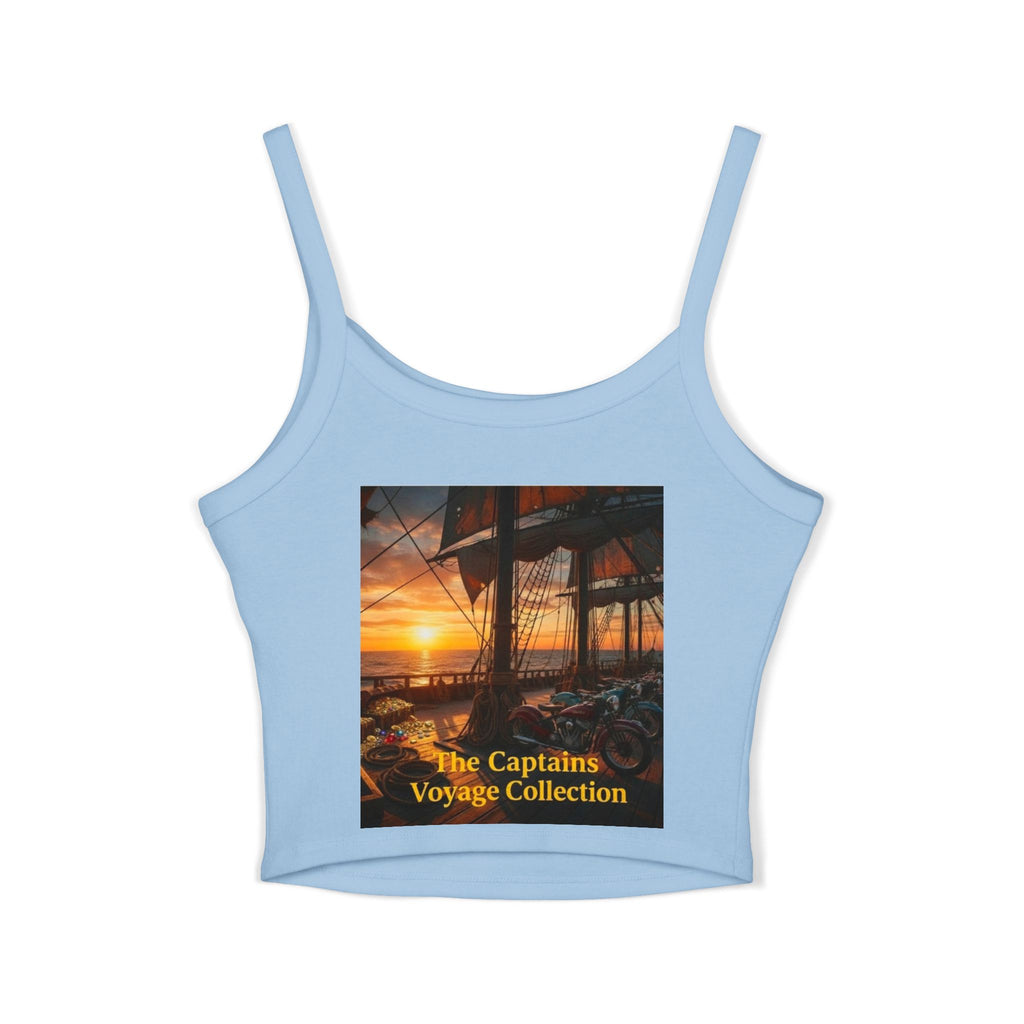 Captain’s Voyage Crop Tank Top — The Captain’s Voyage Collection Motorcycle & Nautical Sunset Design