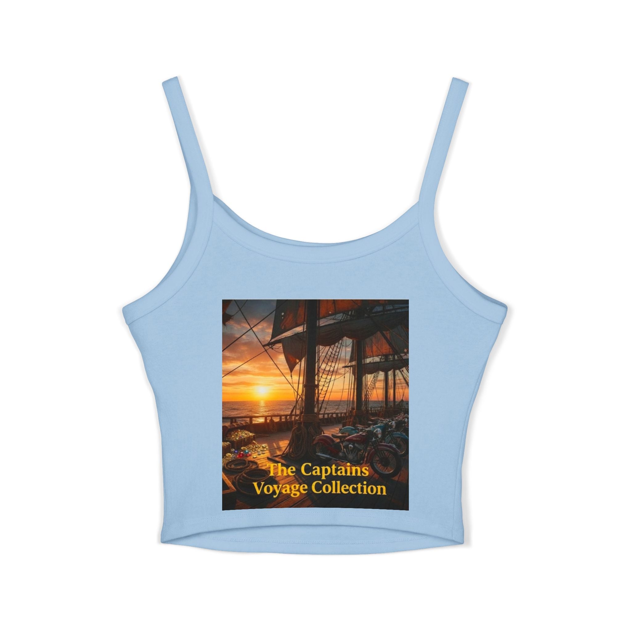 Captain’s Voyage Crop Tank Top — The Captain’s Voyage Collection Motorcycle & Nautical Sunset Design