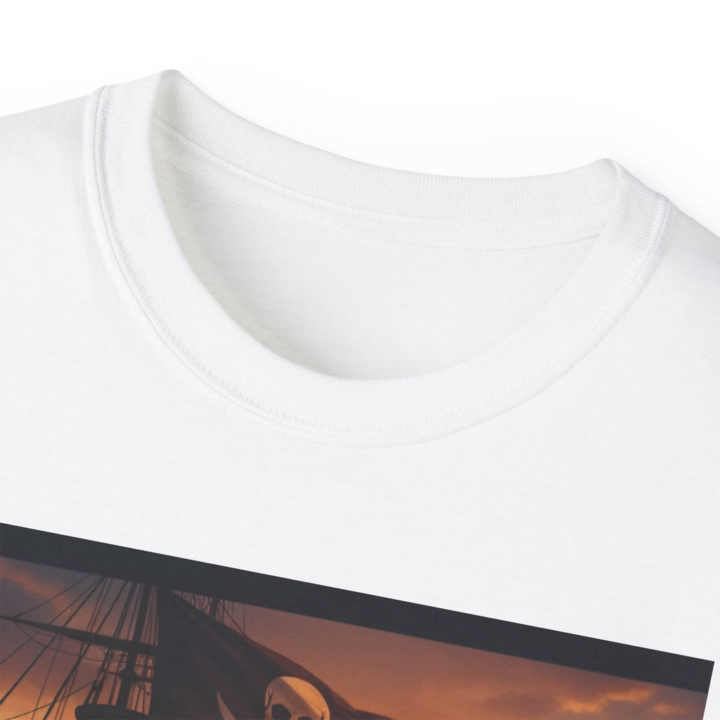 Pirate Ship Sunset Tee – Nautical Pirate Skull Graphic T-Shirt