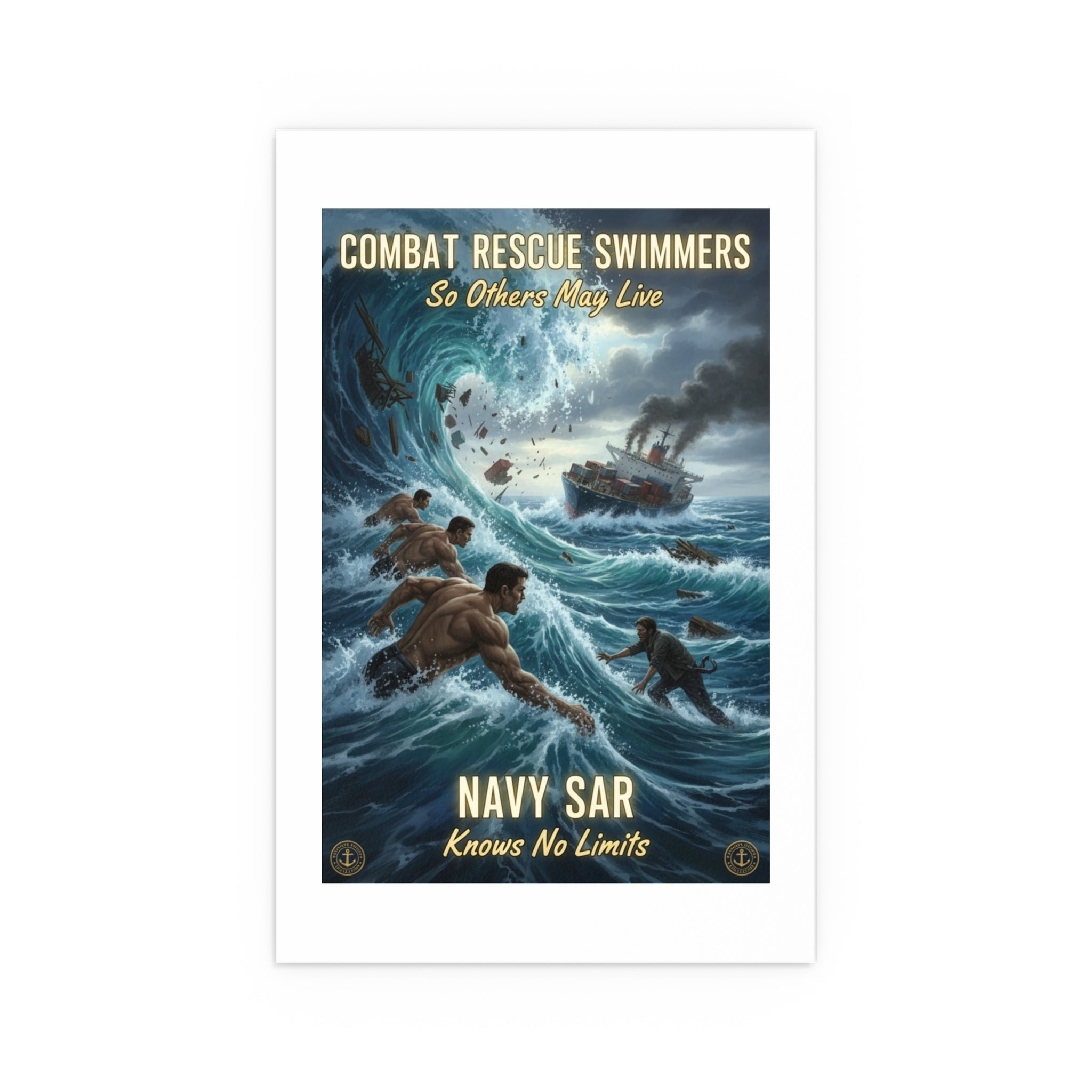 Combat Rescue Swimmers Navy SAR Silk Poster — "So Others May Live"