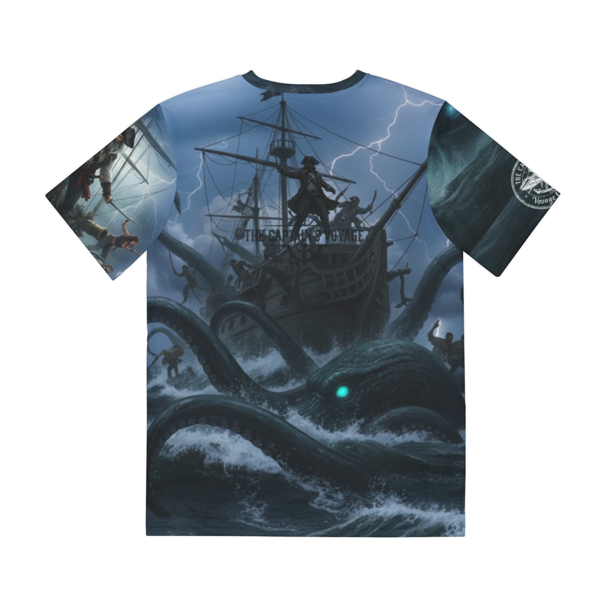 Kraken Battle All-Over Print Tee — Dark Sea Monster Graphic Shirt