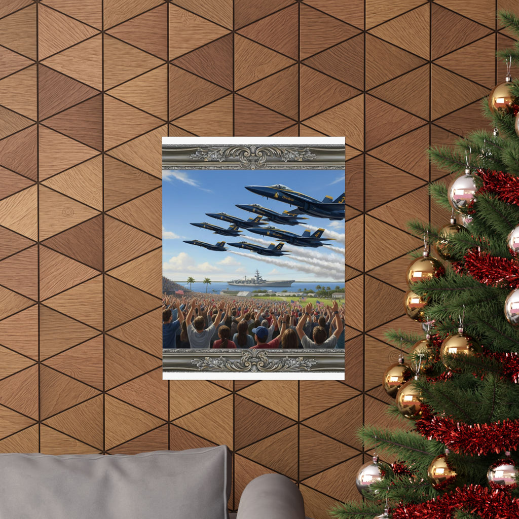Airshow Navy Blue Angels Poster — Matte Vertical Aviation Print