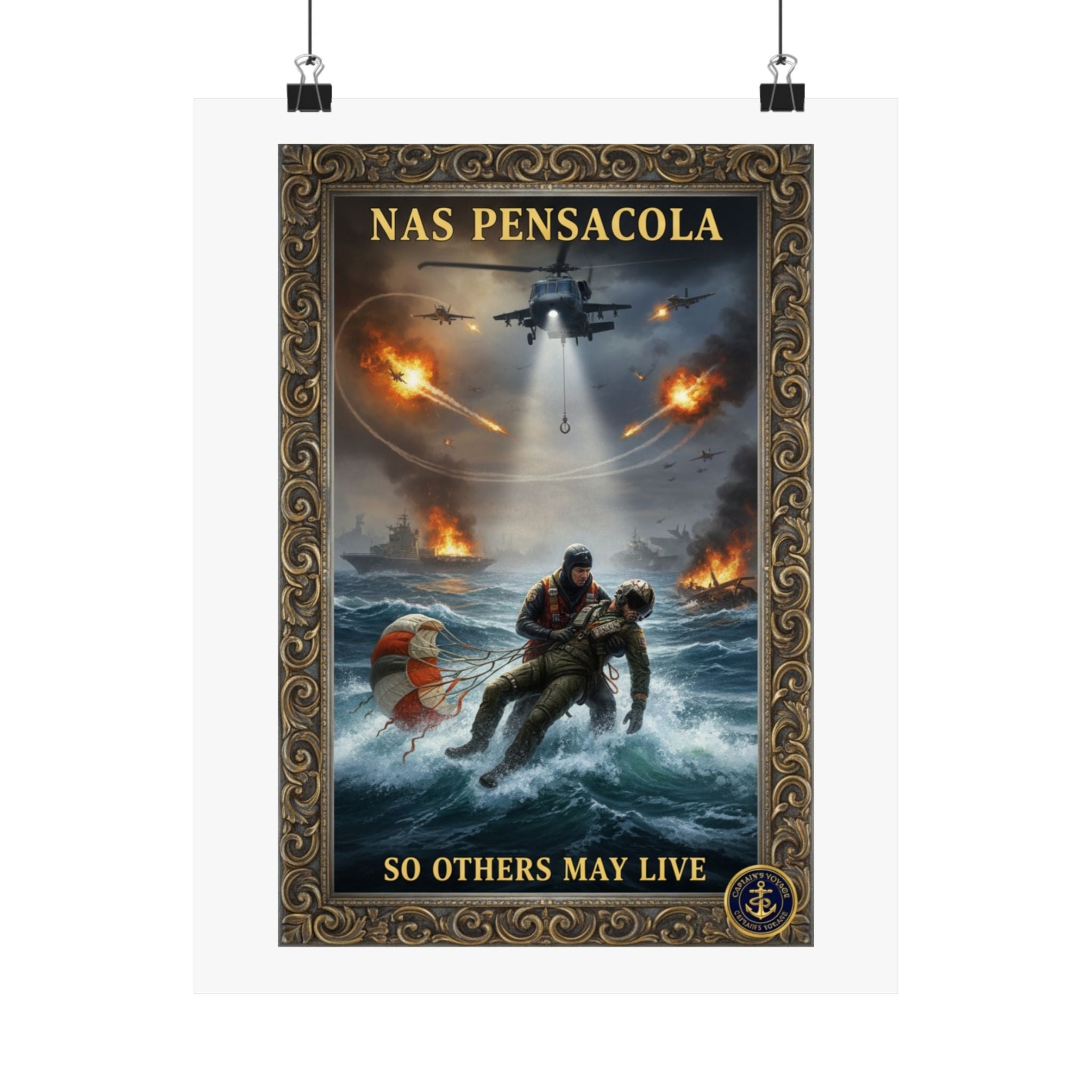 NAS Pensacola Rescue Poster — "So Others May Live" Matte Vertical Poster