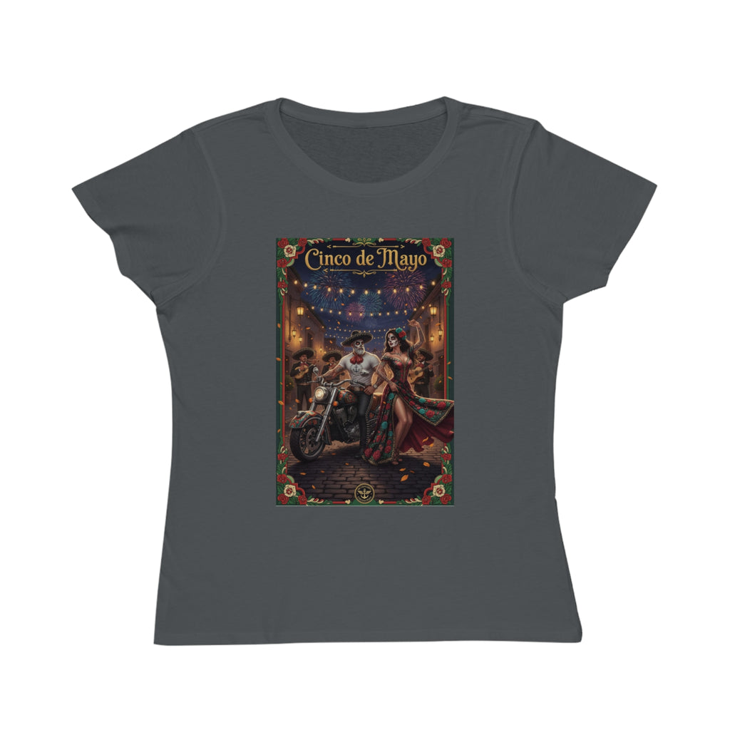 Cinco de Mayo Day of the Dead Motorcycle T‑Shirt — Día de Muertos Pinup Tee