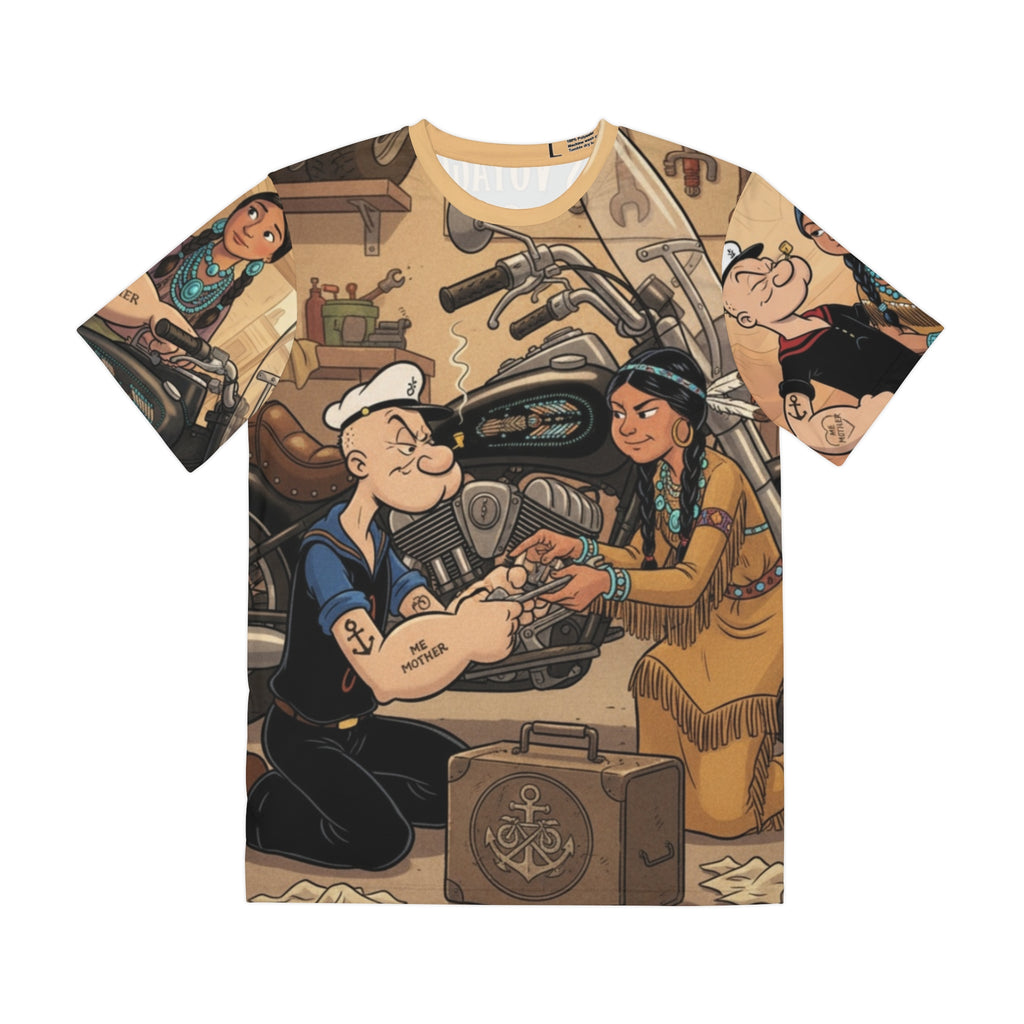 Popeye & Native Girl Vintage Motorcycle Tee – Captain's Voyage Collection