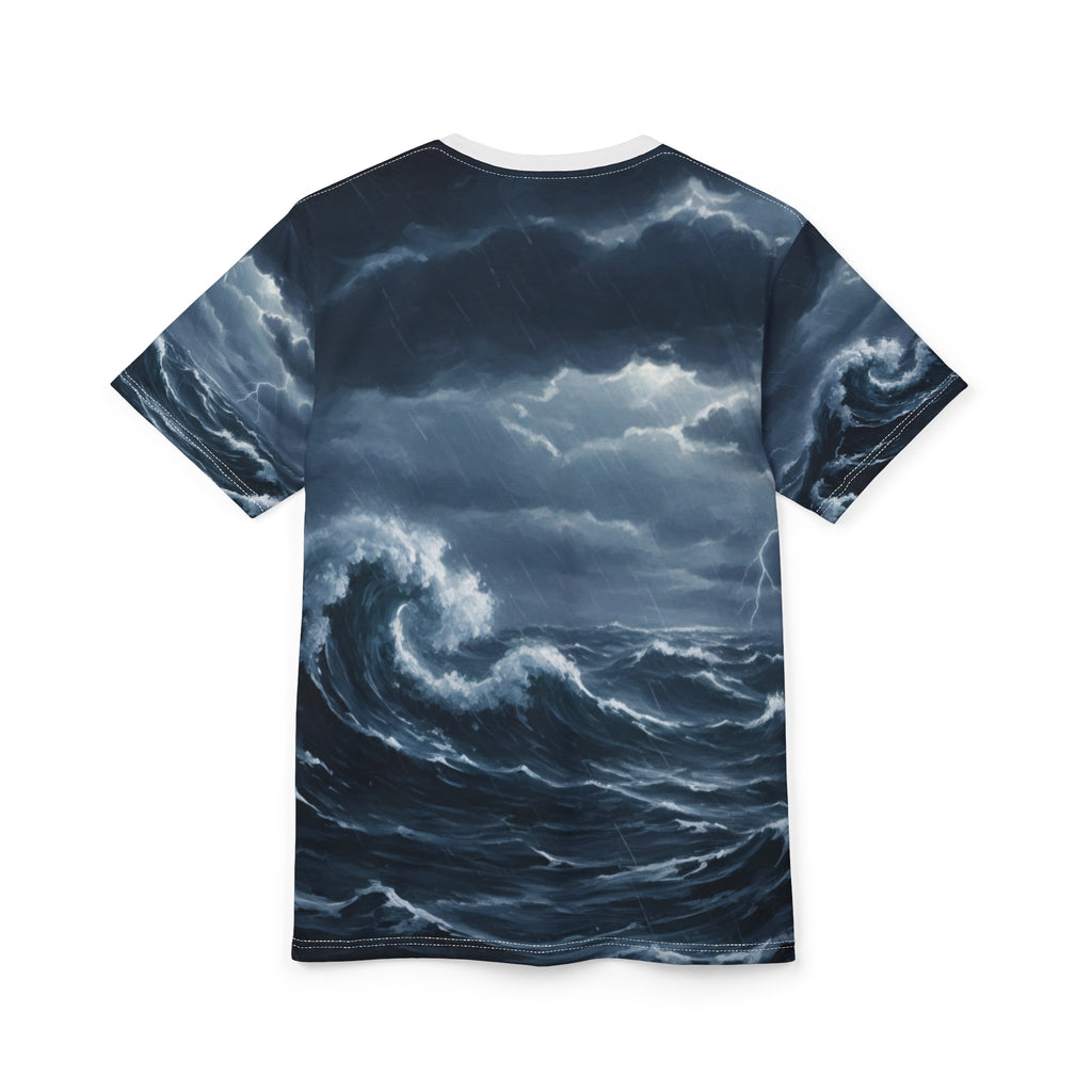 Stormy Ocean Waves Tee — All-Over Print Nautical Graphic T-Shirt