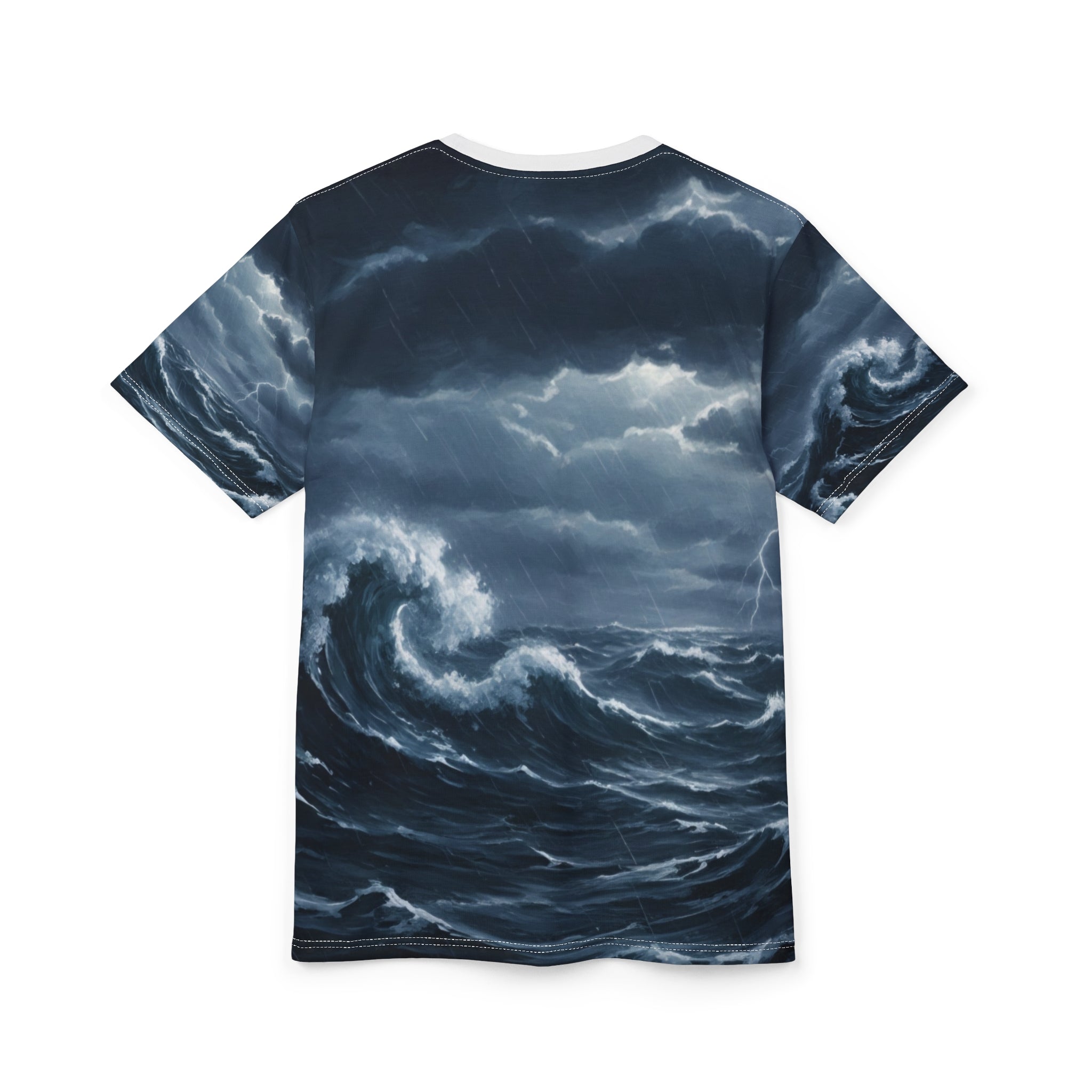 Stormy Ocean Waves Tee — All-Over Print Nautical Graphic T-Shirt