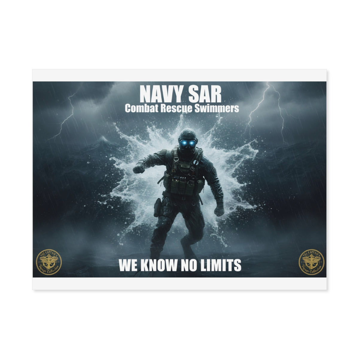 Navy SAR Combat Rescue Swimmers Poster – "We Know No Limits" Uncoated Wall Art