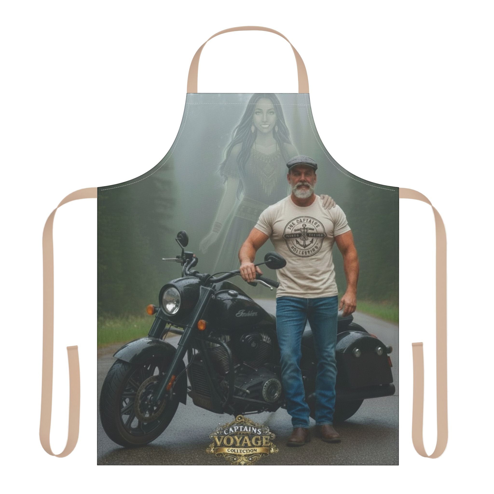 Motorcycle Rider Apron — "Captain's Voyage" Biker BBQ & Workshop Gift