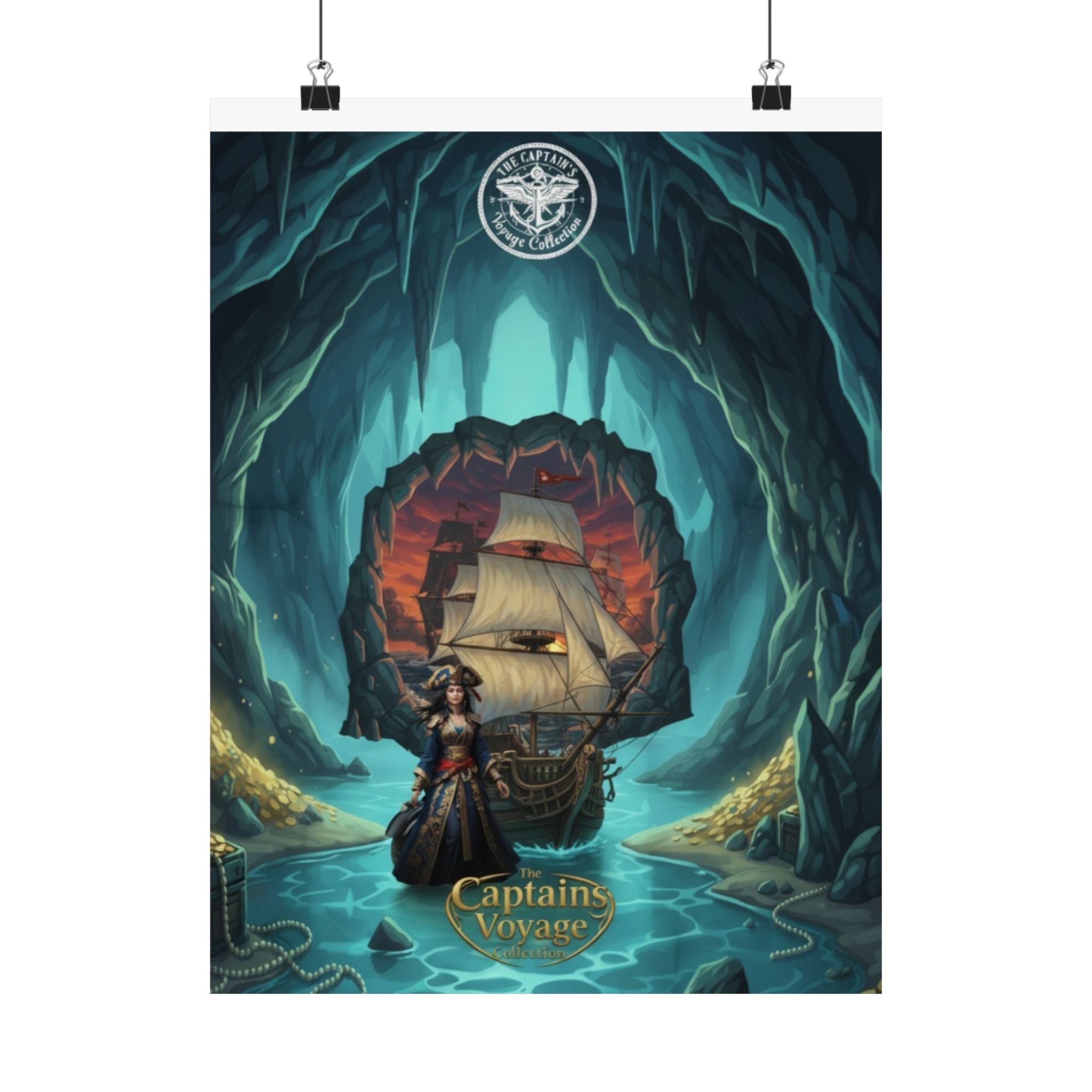 Pirate Voyage Matte Poster — "Captain's Voyage" Vertical Art Print