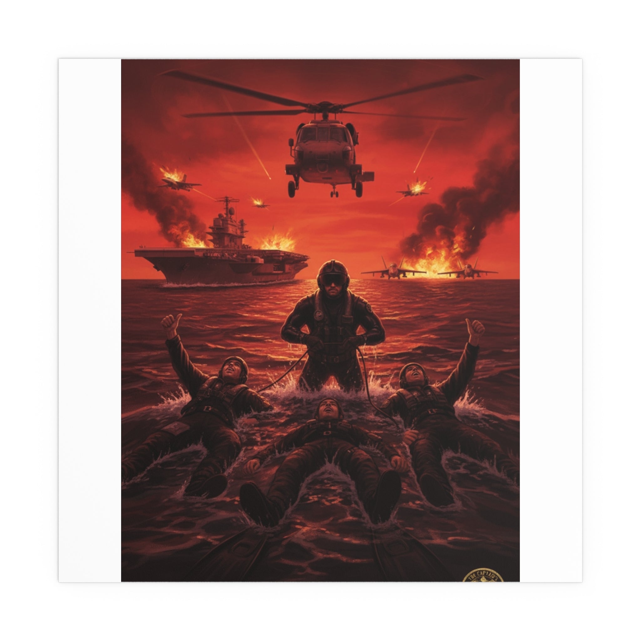 Rescue Swimmer Silk Poster — NAS Pensacola Military Print