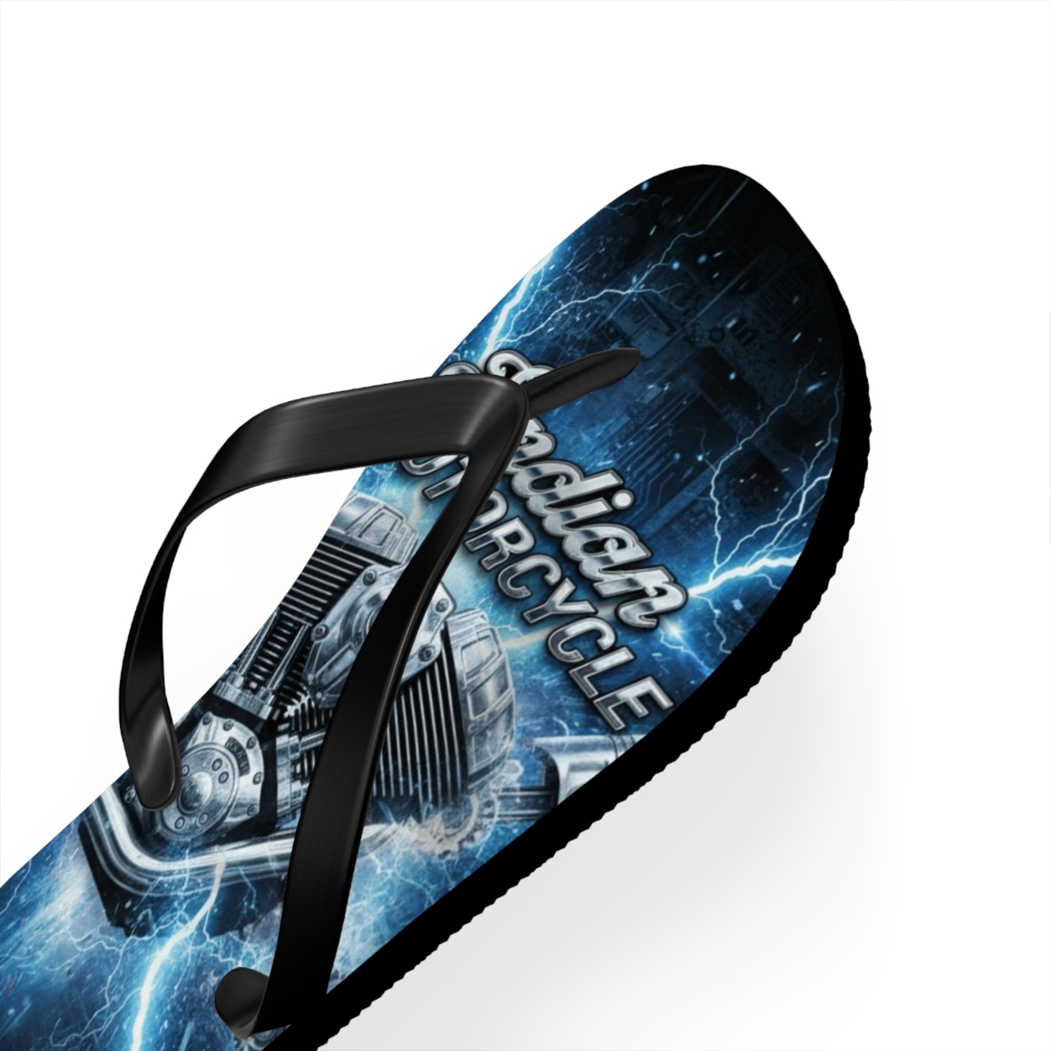 Electric Skull Flip Flops – Men’s Biker Beach Sandals