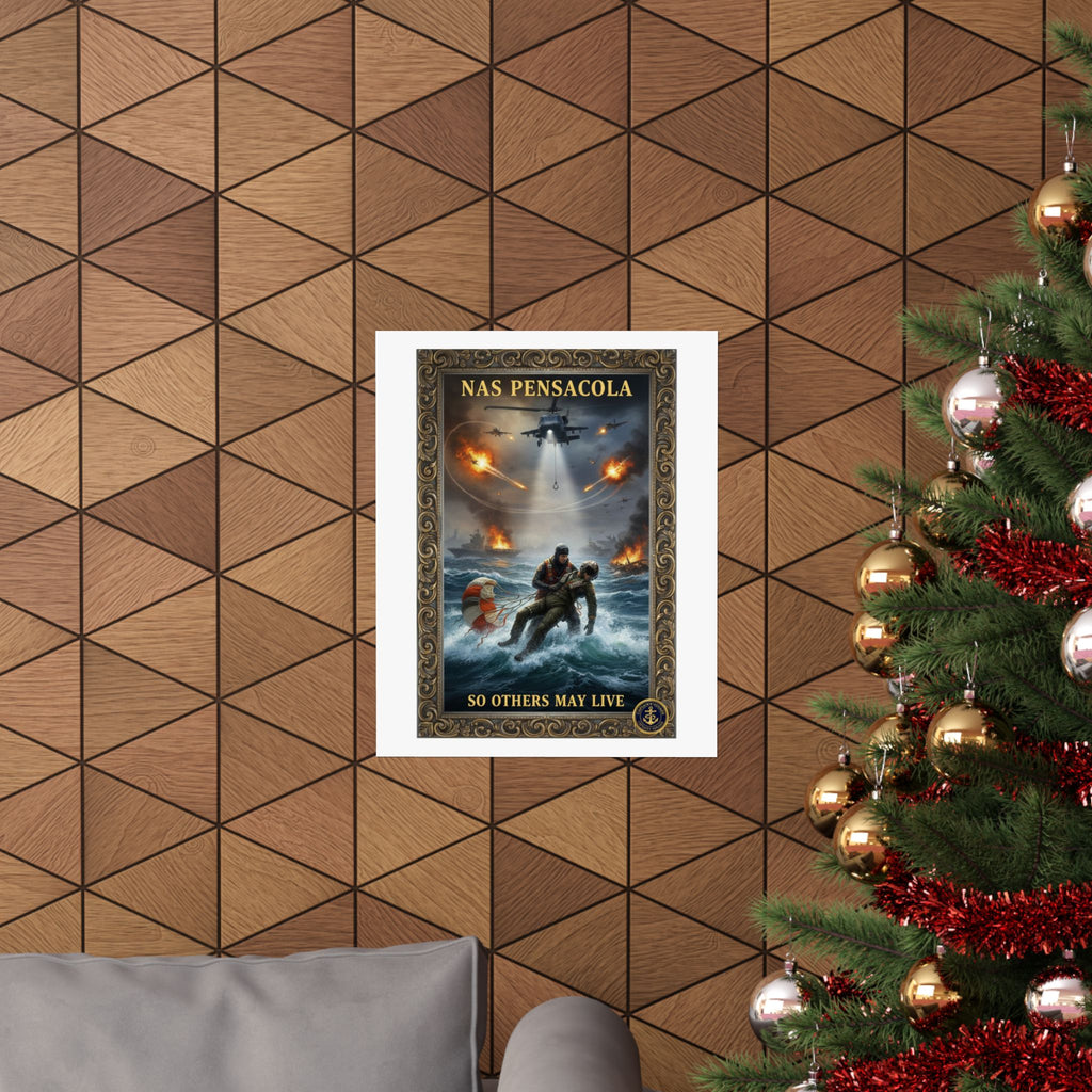 NAS Pensacola Rescue Poster — "So Others May Live" Matte Vertical Poster