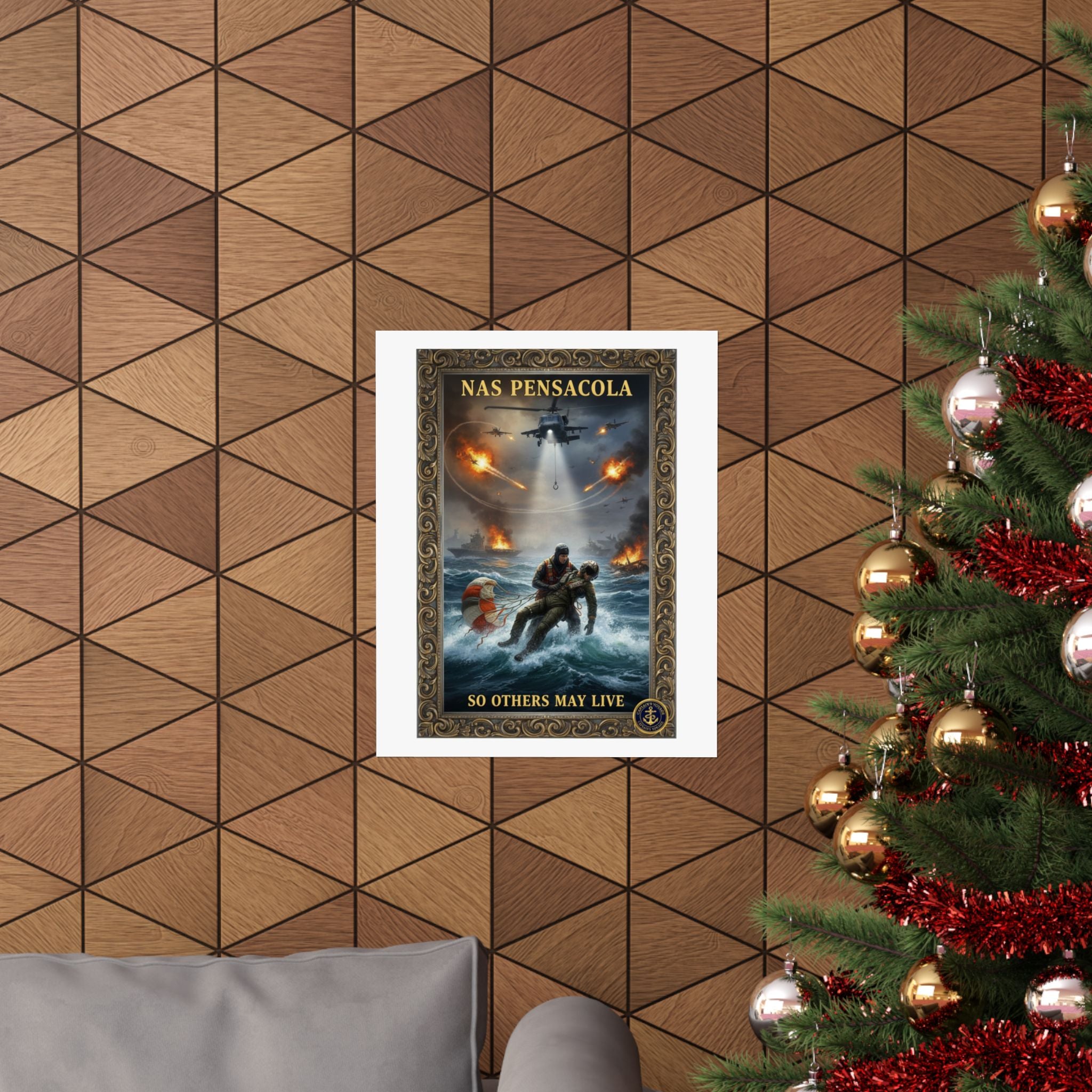 NAS Pensacola Rescue Poster — "So Others May Live" Matte Vertical Poster