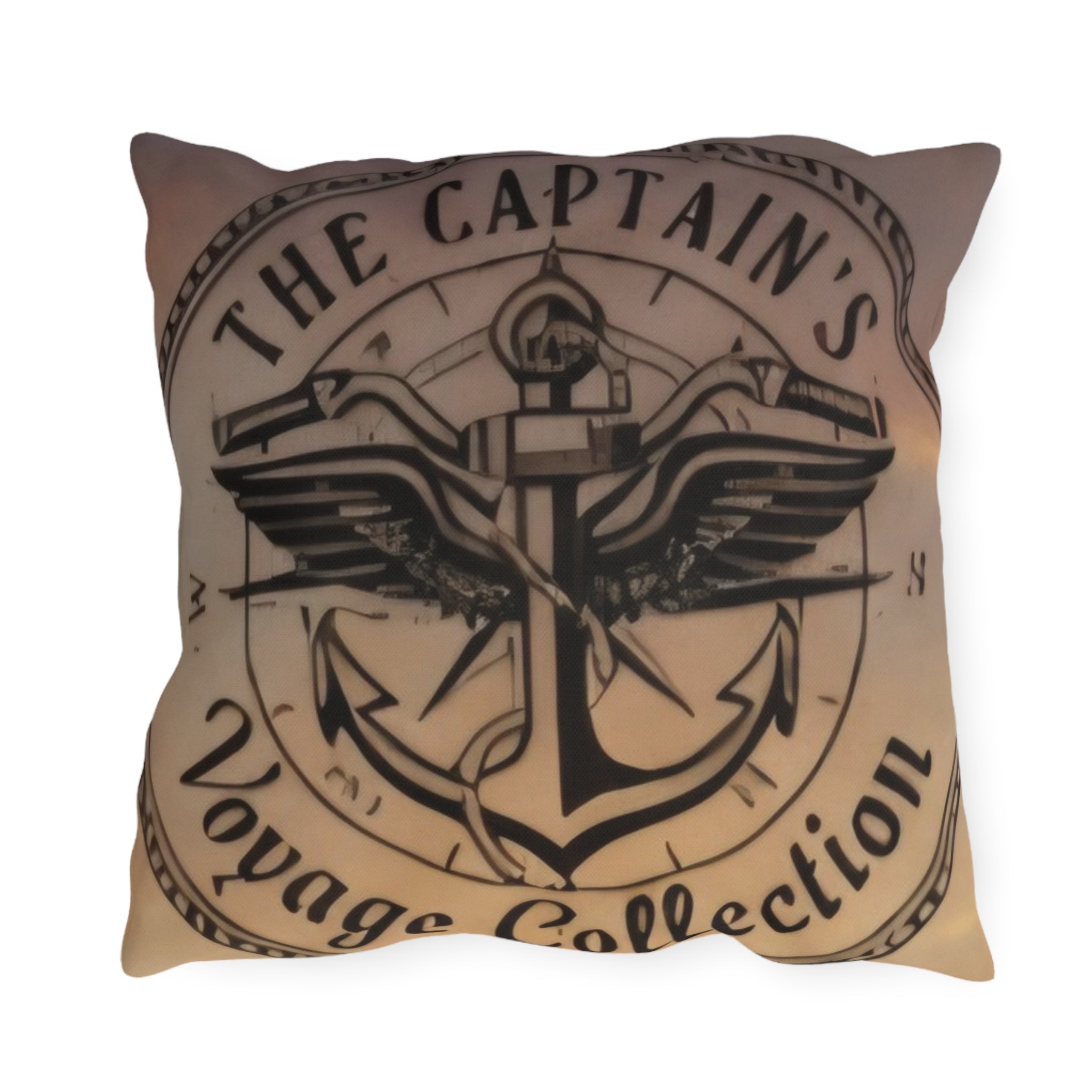 Pirate Captain Outdoor Pillow — Nautical Anchor "The Captain's Voyage Collection" Garden Cushion