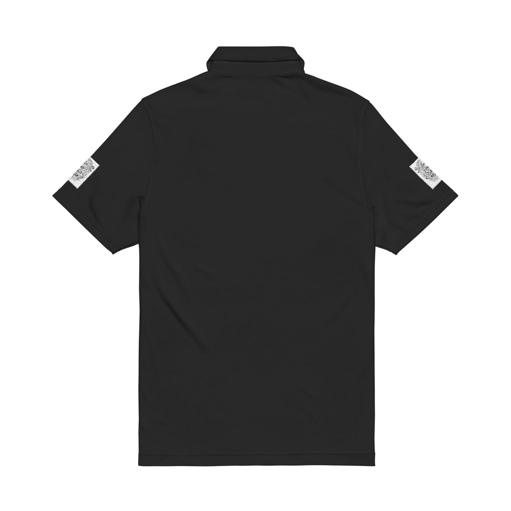 Men's White Embroidered Polo Shirt — Nautical Compass Chest & Sleeve Logo