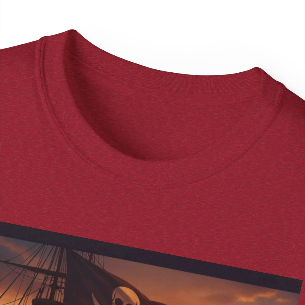 Pirate Ship Sunset Tee – Nautical Pirate Skull Graphic T-Shirt