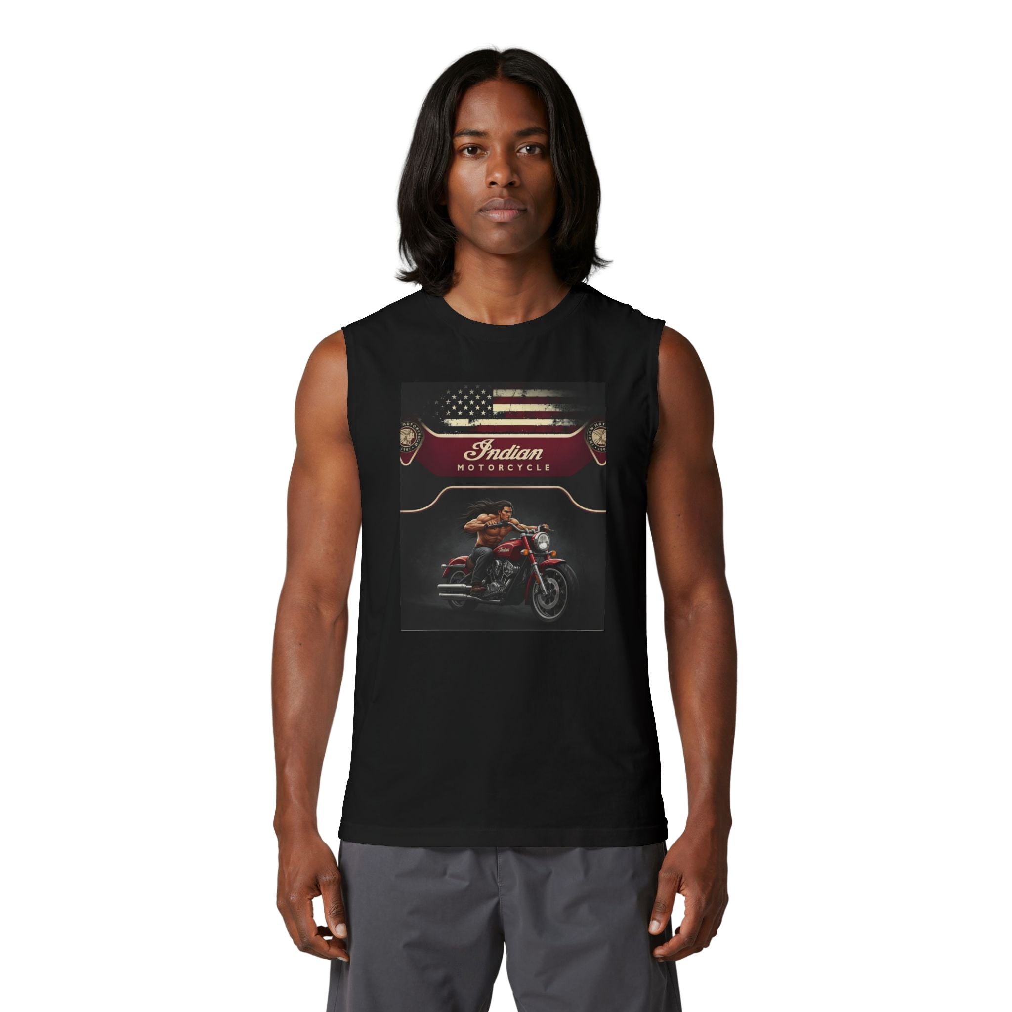 Indian Motorcycle Graphic Muscle Tank — Vintage Rider Tee