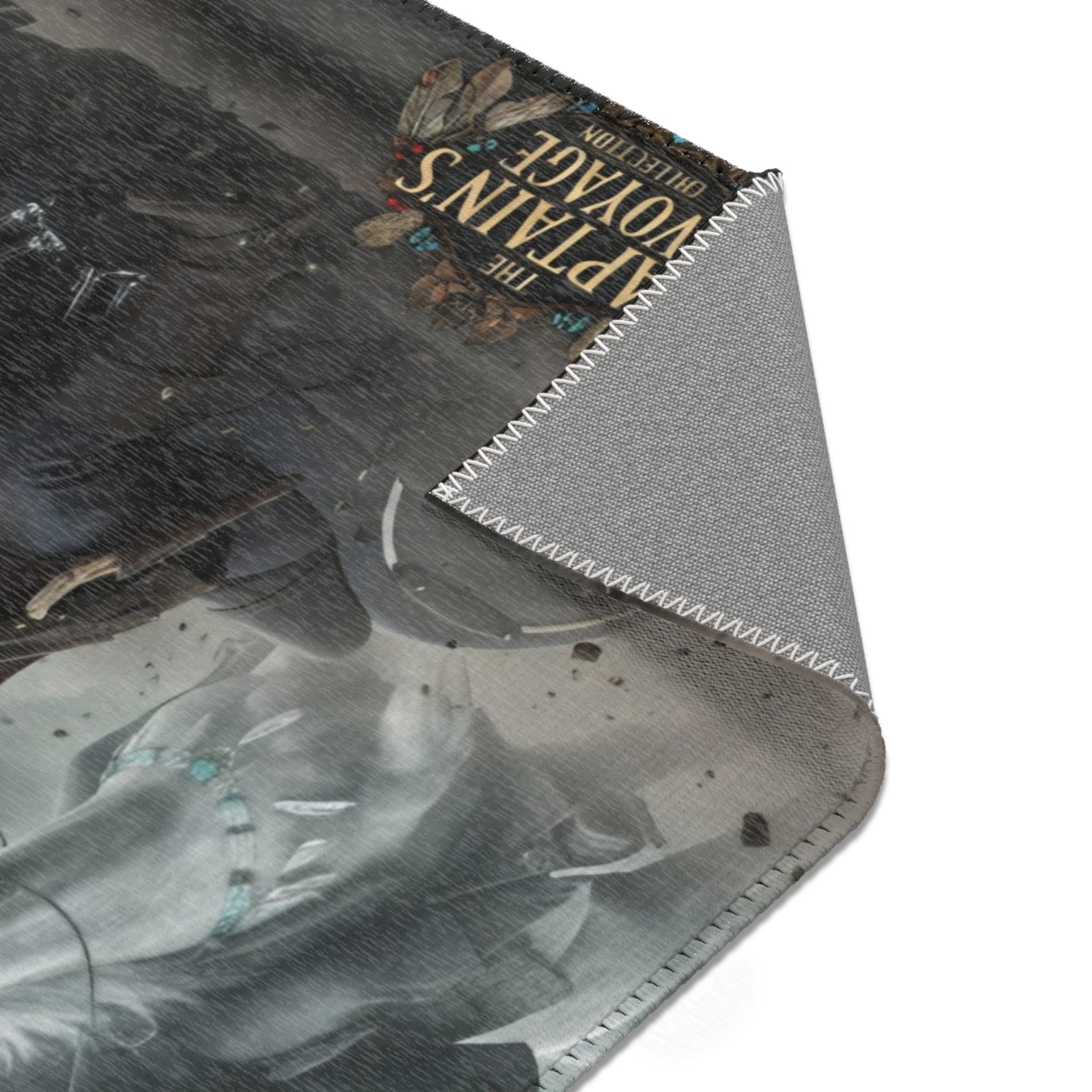 Captain's Voyage Area Rug — Biker Pirate Storm Scene Decorative Floor Mat