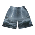 Stormy Ocean Basketball Shorts — 'The Captain's Voyage' Lightning Print