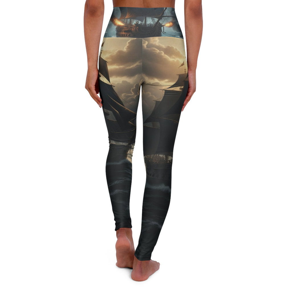 Celestial Sailboat High-Waist Yoga Leggings