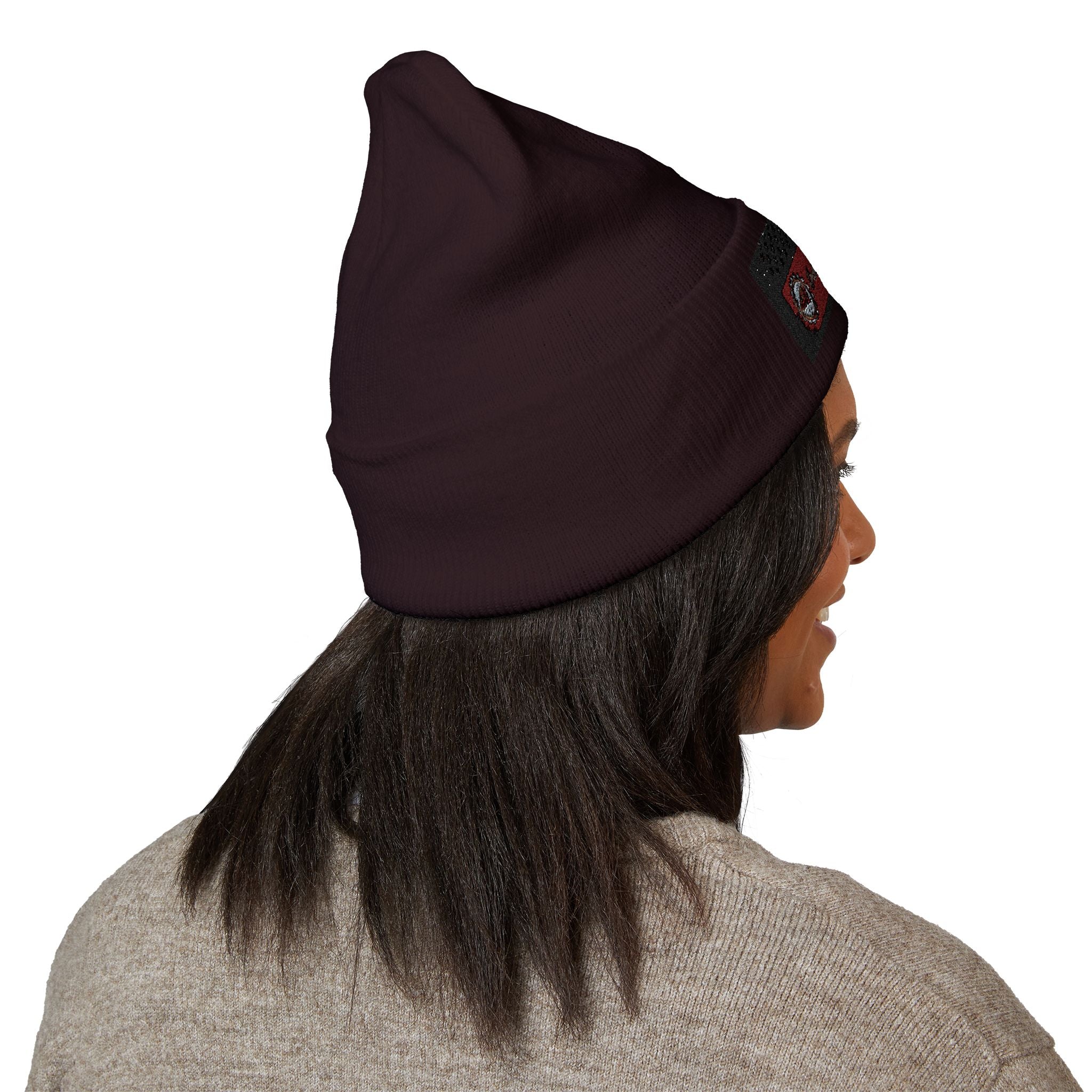 Retro Cassette Embroidered Beanie — Vintage Music Knit Hat