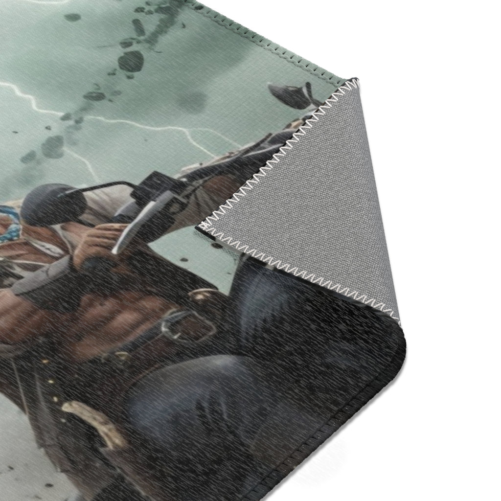 Captain's Voyage Area Rug — Biker Pirate Storm Scene Decorative Floor Mat