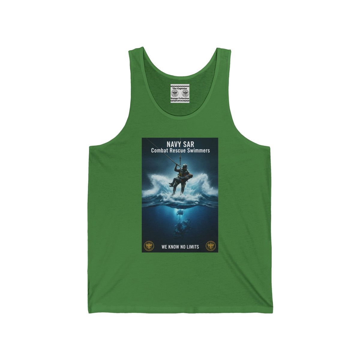 Navy SAR Combat Rescue Tank Top — "We Know No Limits" Military Graphic Tank