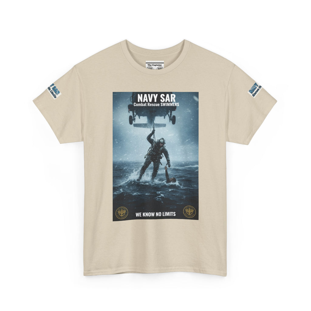 Navy SAR Combat Rescue Swimmers T‑Shirt — "We Know No Limits"