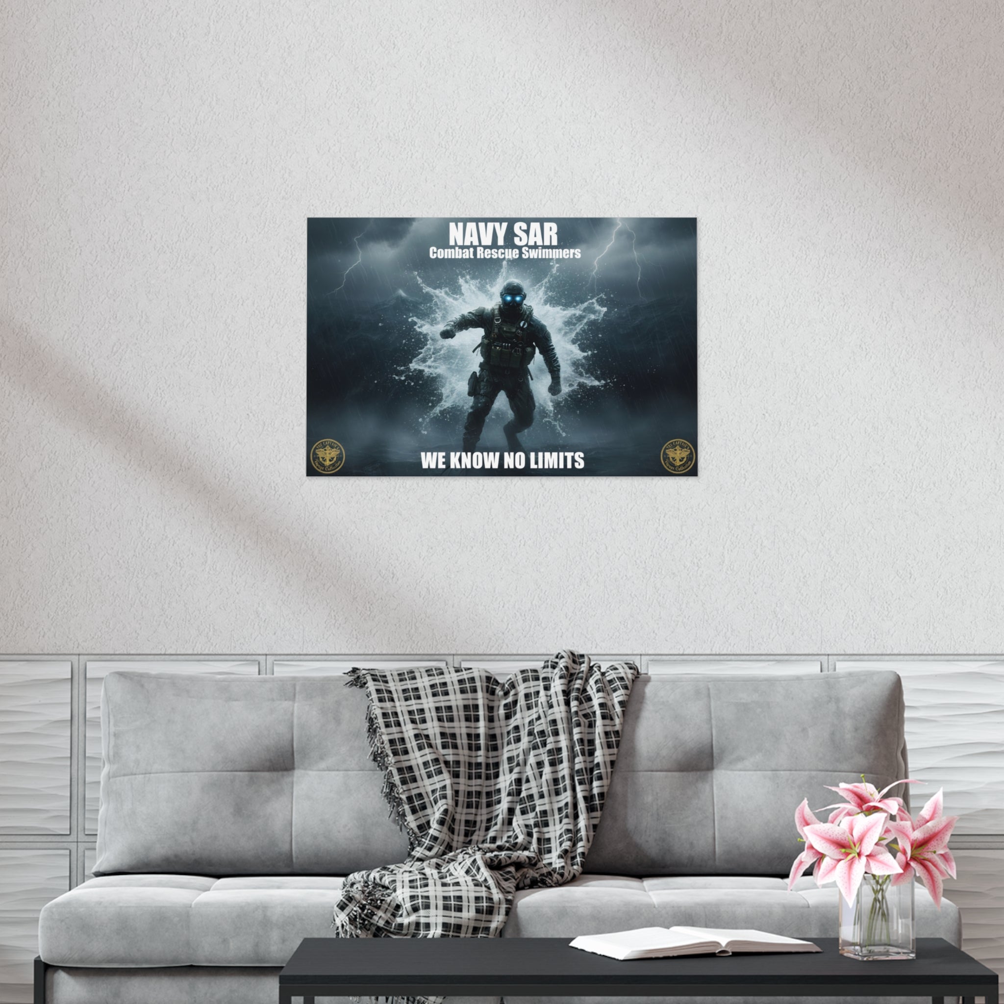 Navy SAR Combat Rescue Swimmers Poster – "We Know No Limits" Uncoated Wall Art
