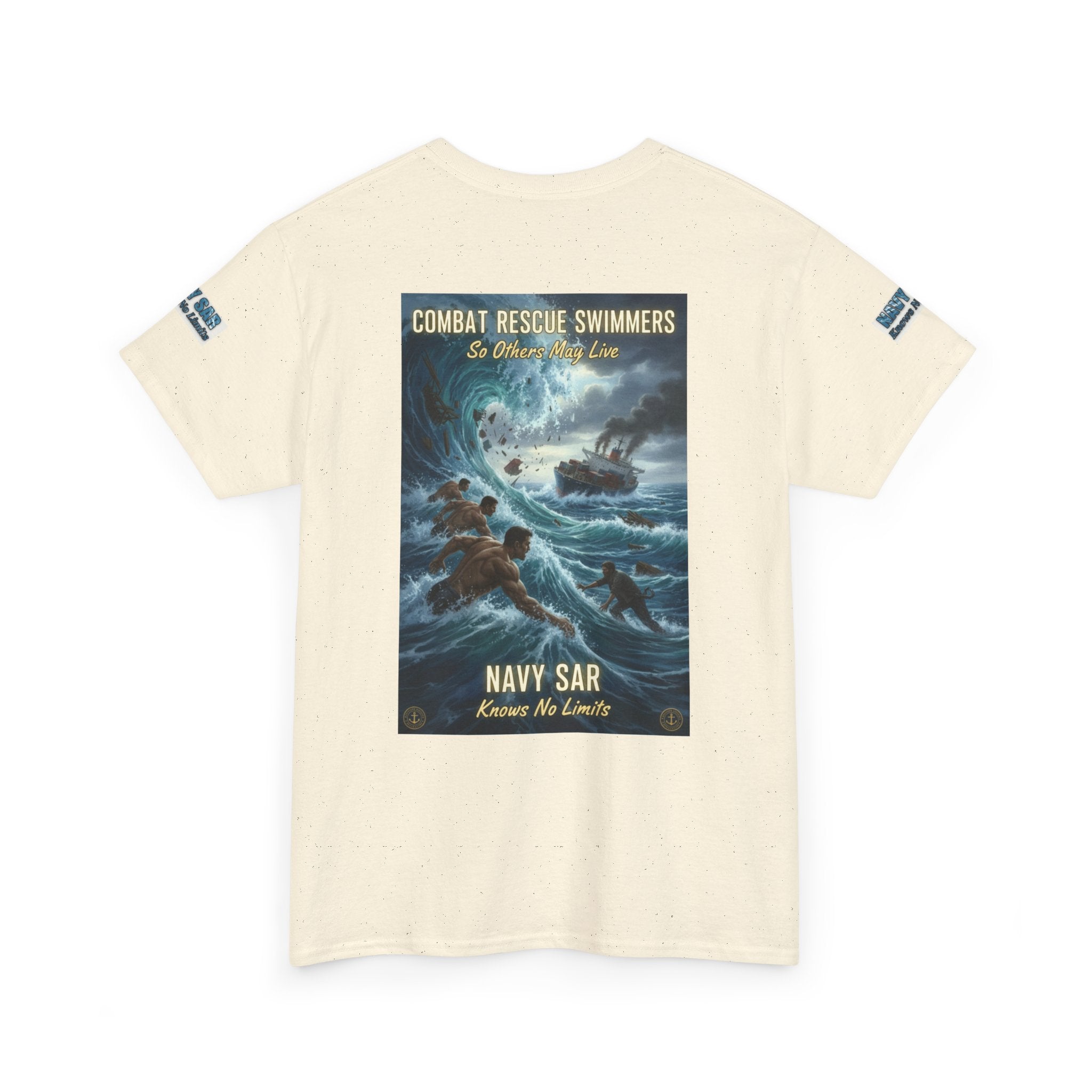 Navy SAR Combat Rescue Swimmers T‑Shirt — "We Know No Limits"