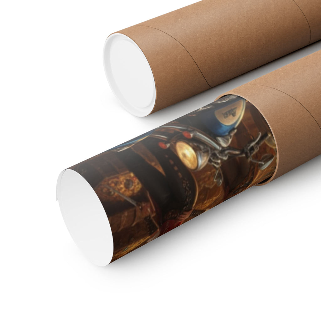 Pirate Queen Matte Poster — Fantasy Biker Treasure Cave Wall Art