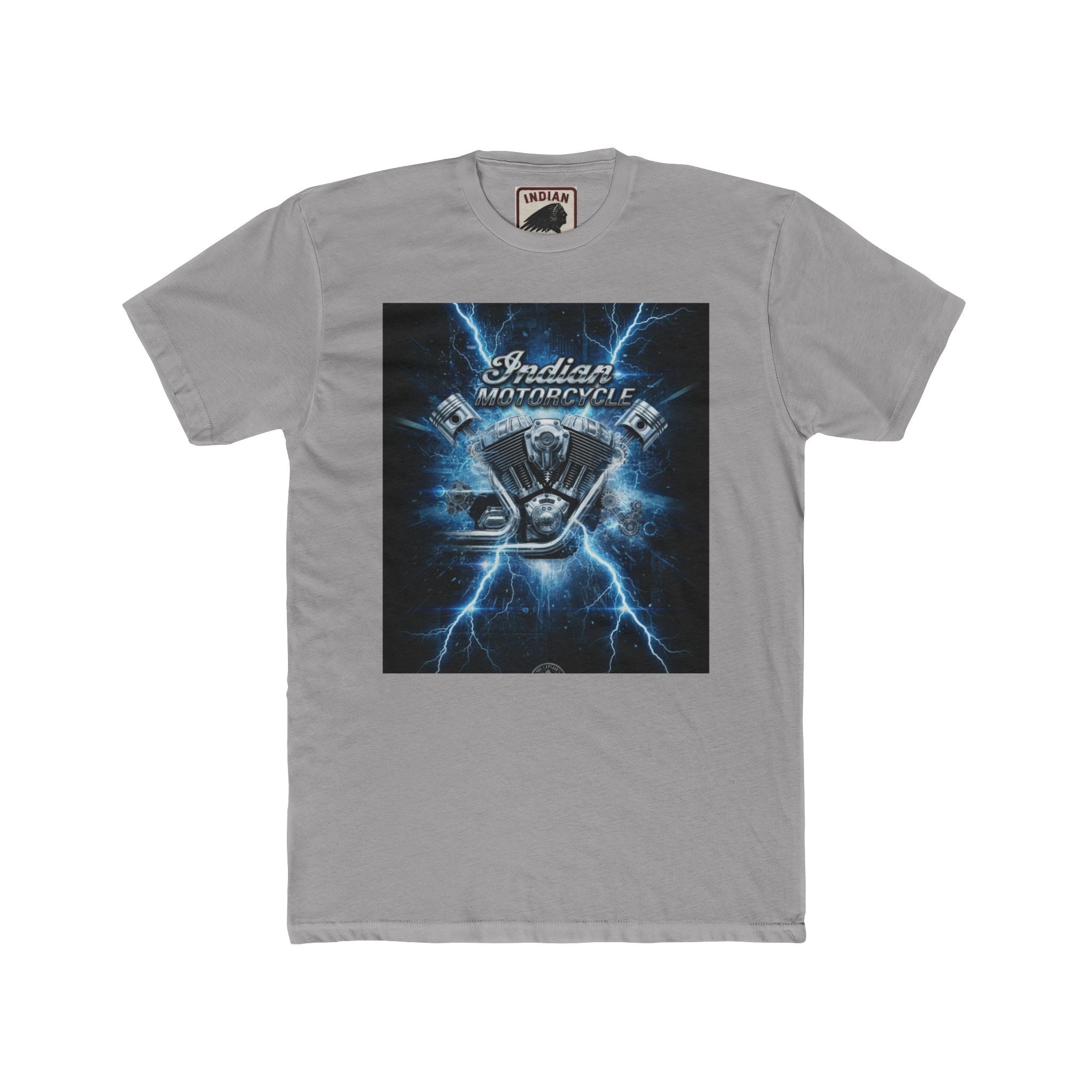Indian Motorcycle Lightning Engine Tee — Vintage Biker Graphic T-Shirt