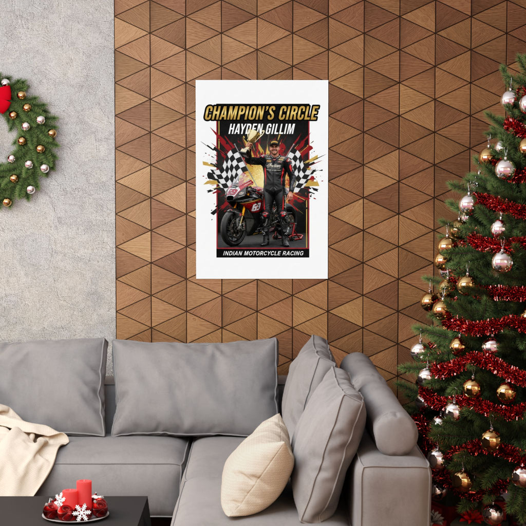 Champion's Circle Motorcycle Racing Poster — Hayden Gillim Matte Vertical Print
