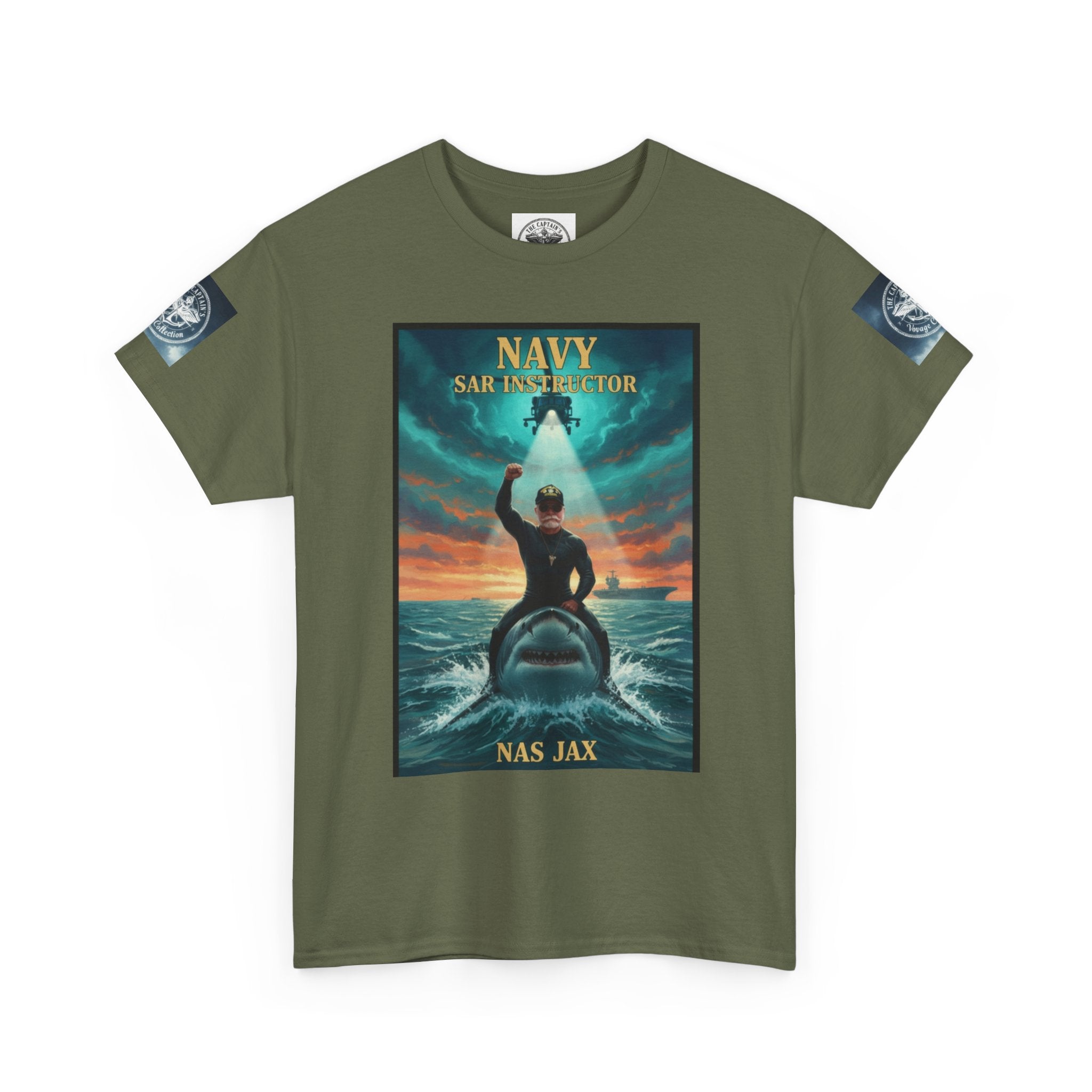 Navy Search & Rescue Graphic Tee — SAR Helicopter Rescue Scene