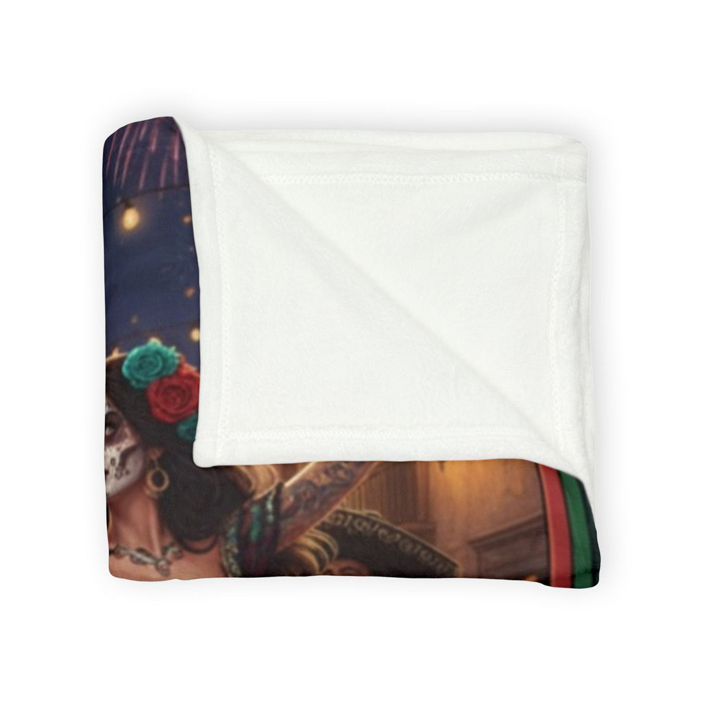 Cinco de Mayo Sugar Skull Blanket — Day of the Dead Mexican Fiesta Throw