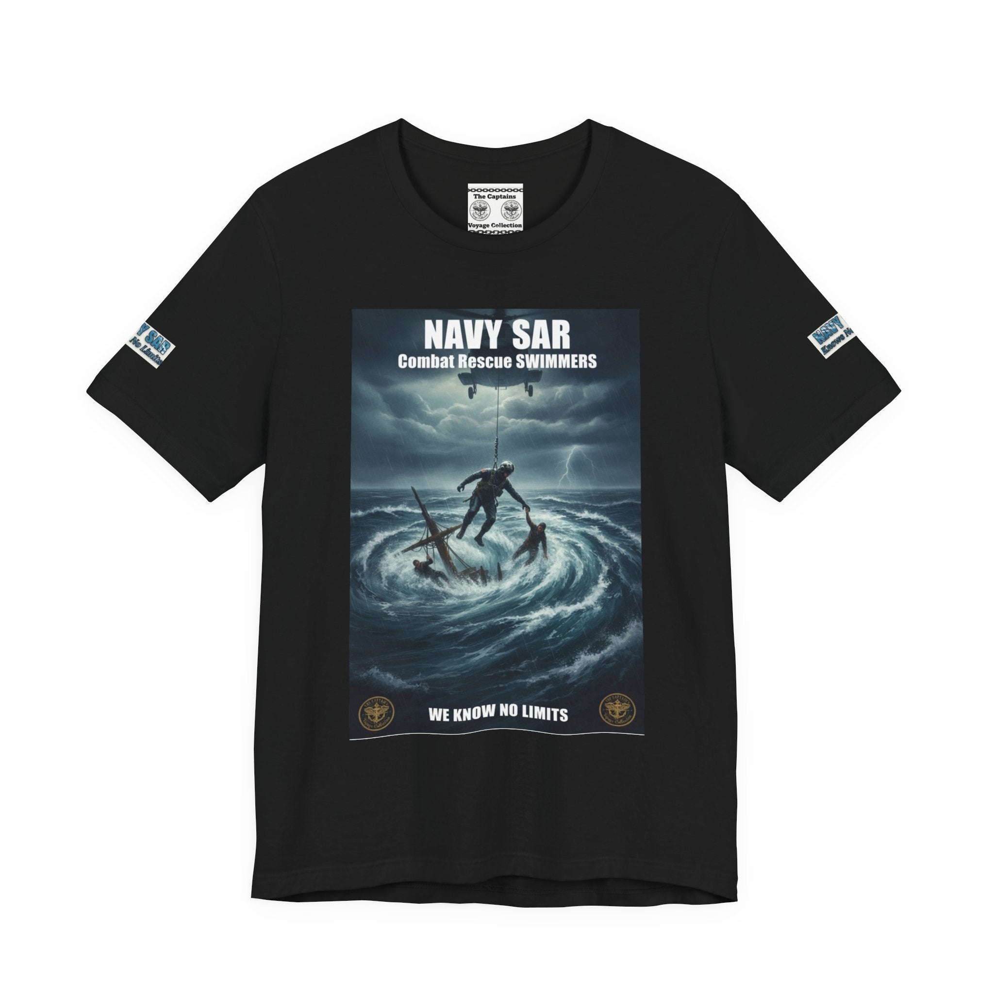 Navy SAR Combat Rescue Swimmers T-Shirt — "We Know No Limits"