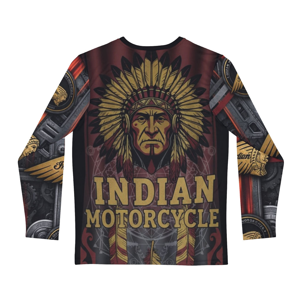 Indian Motorcycle Long Sleeve Shirt — Vintage Native Chief Motorbike Jersey