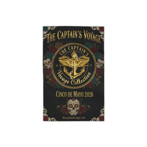 Cinco de Mayo 2026 Captain's Voyage Beach Towel — Nautical Anchor Day of the Dead Design