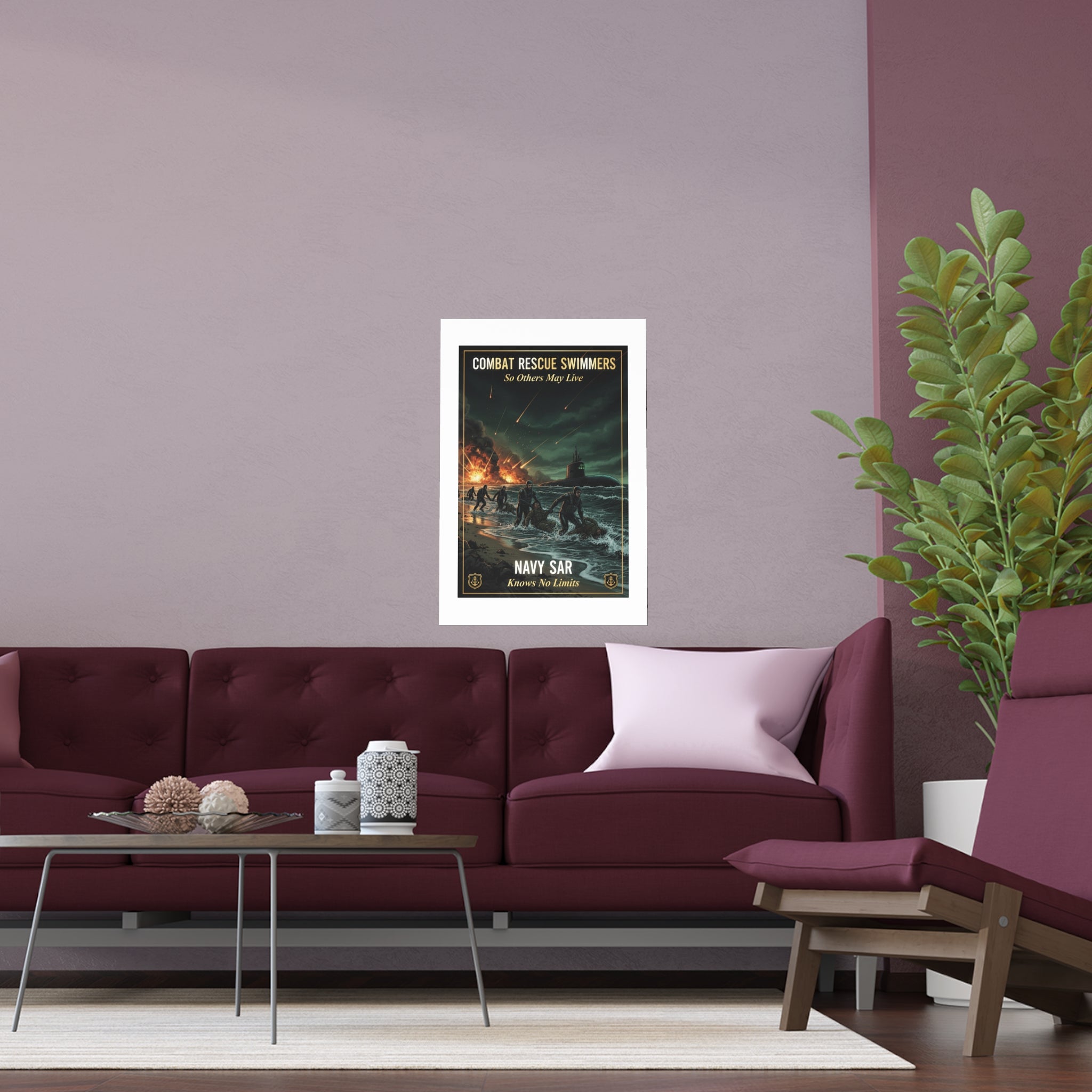 Navy SAR Combat Rescue Swimmers Silk Poster — 'So Others May Live' Indoor/Outdoor Print