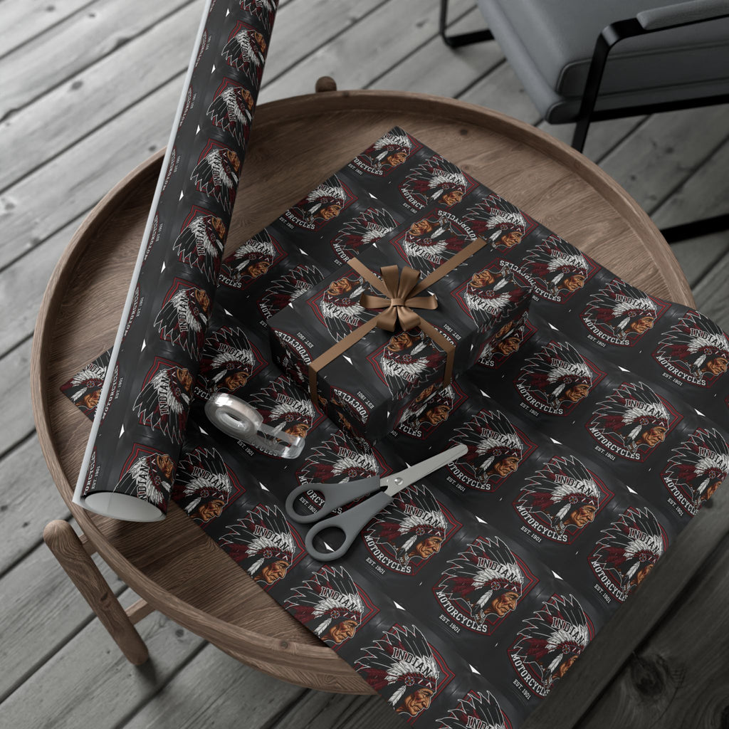 Motorcycles Indian Chief Gift Wrap Paper – Vintage Biker Wrapping Sheets