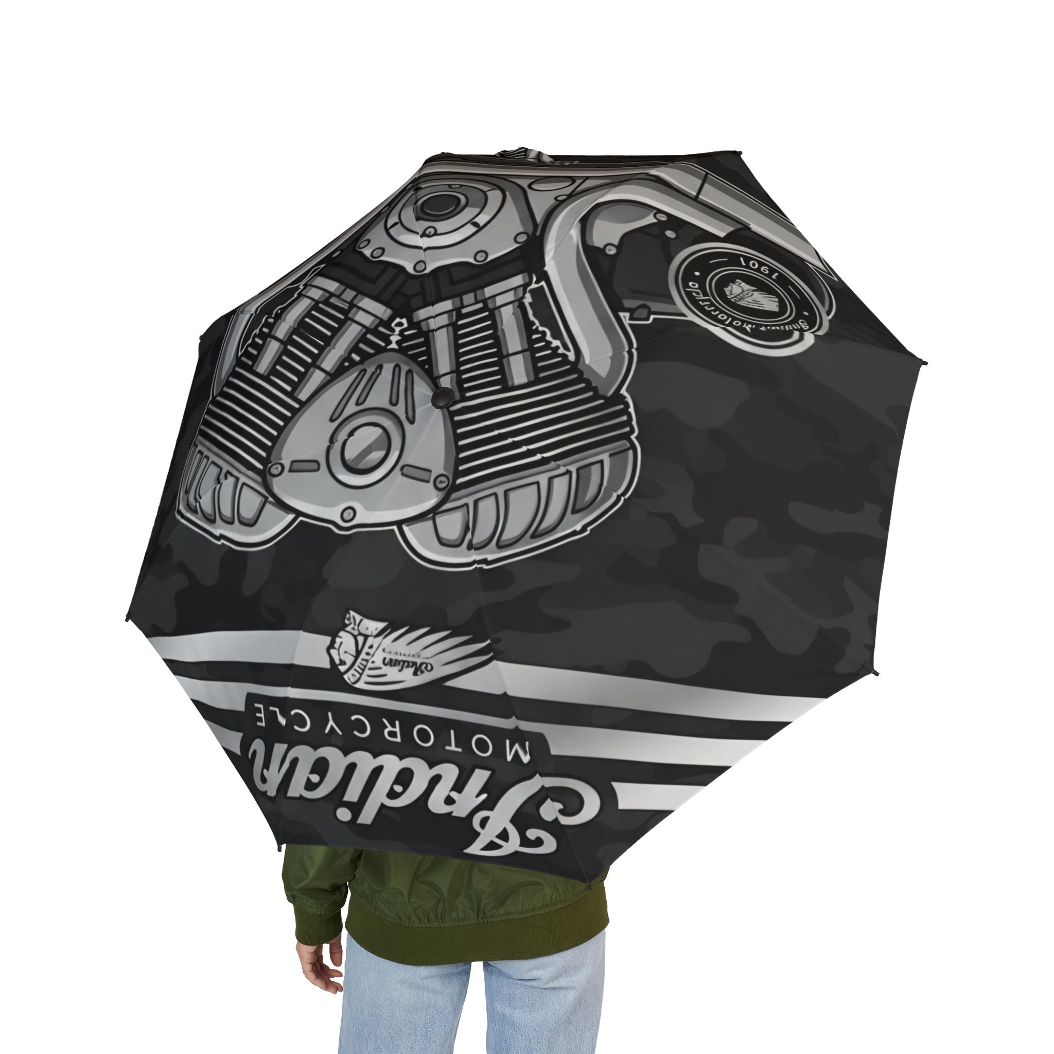 Motorcycle Engine Foldable Umbrella — Vintage Indian Motorcycle Logo