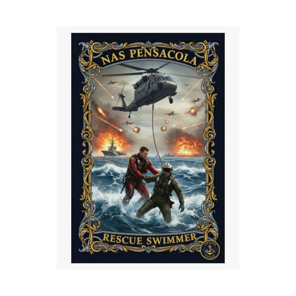 Rescue Swimmer Poster – NAS Pensacola Matte Vertical Wall Art