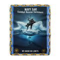 Navy SAR Combat Rescue Swimmers Sherpa Fleece Blanket – "We Know No Limits"