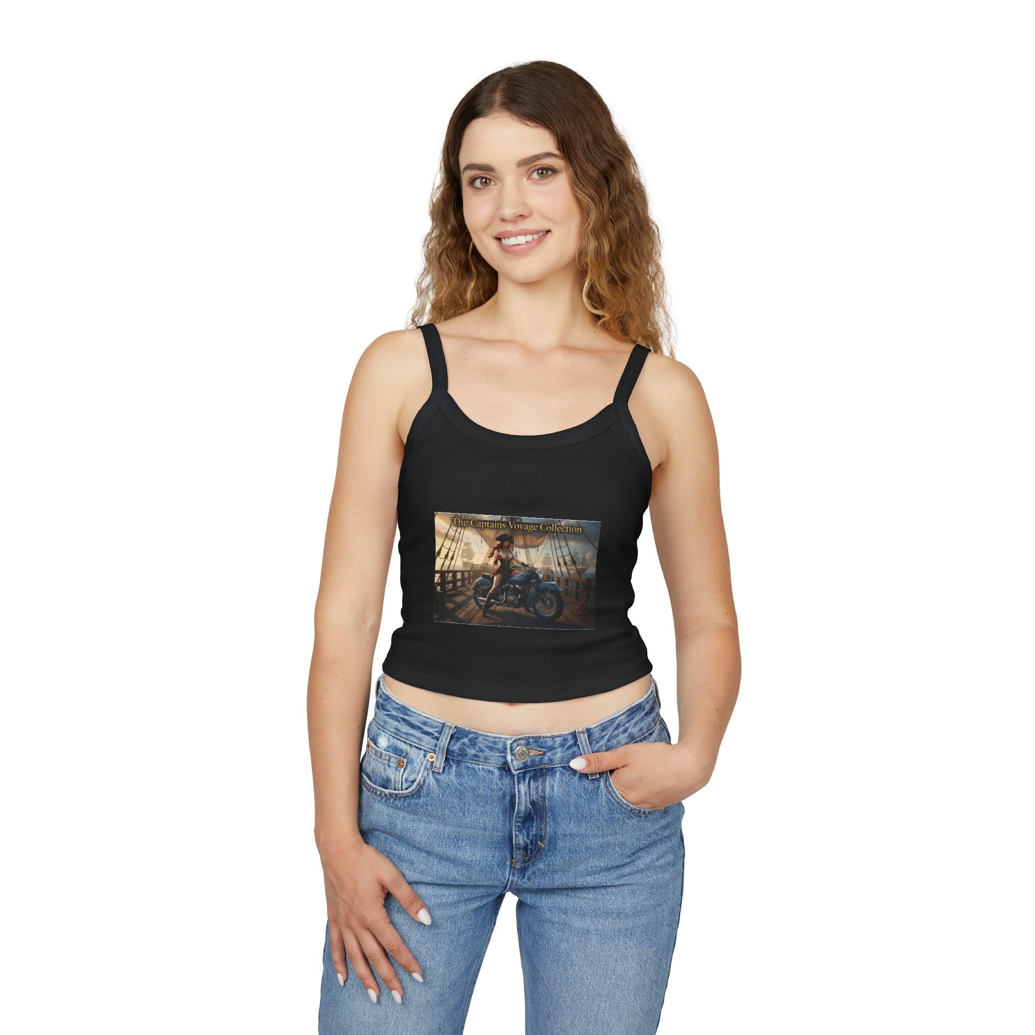 Captain’s Voyage Crop Tank Top — The Captain’s Voyage Collection Motorcycle & Nautical Sunset Design