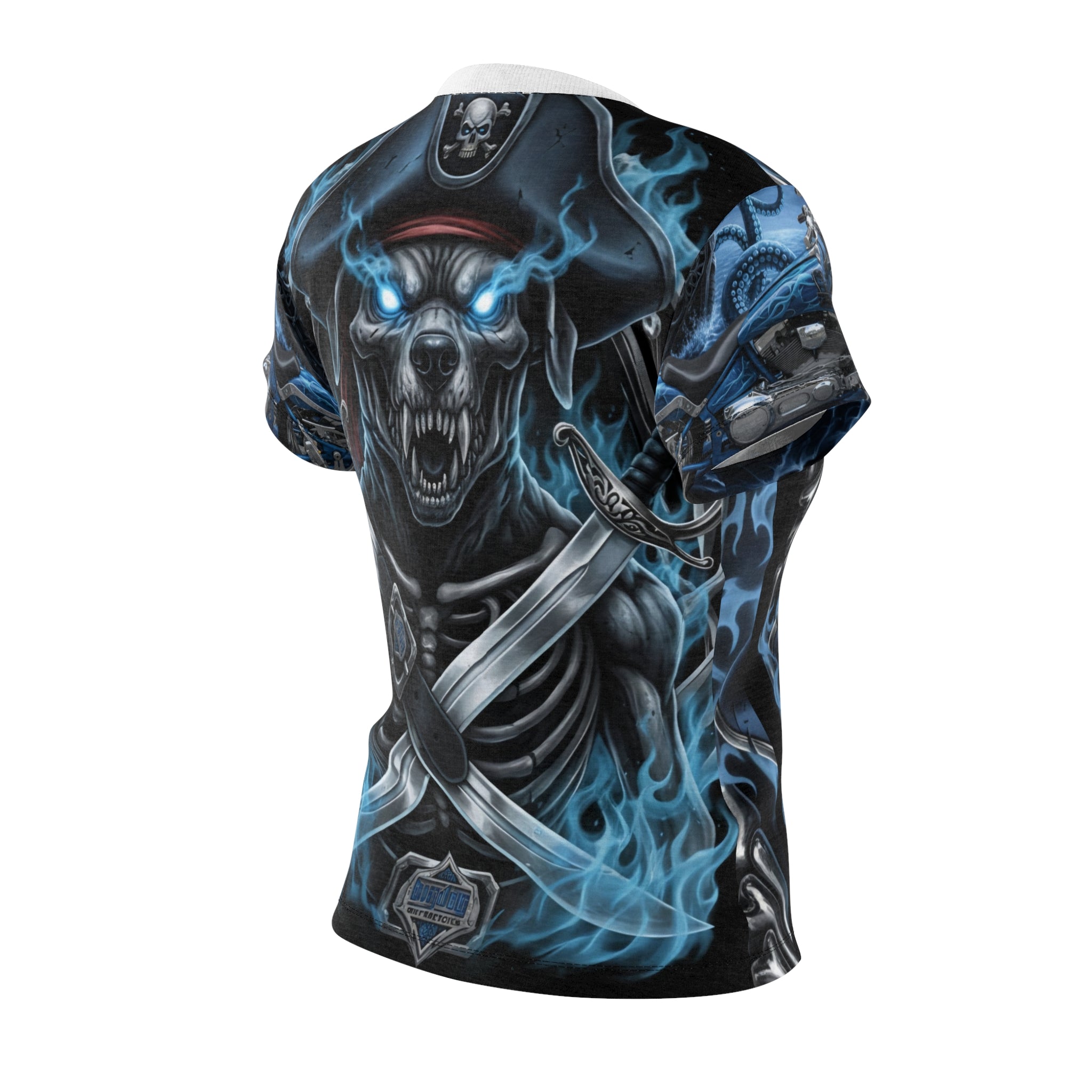 Skull Pirate Motorcycle Tee — Women's Cut & Sew