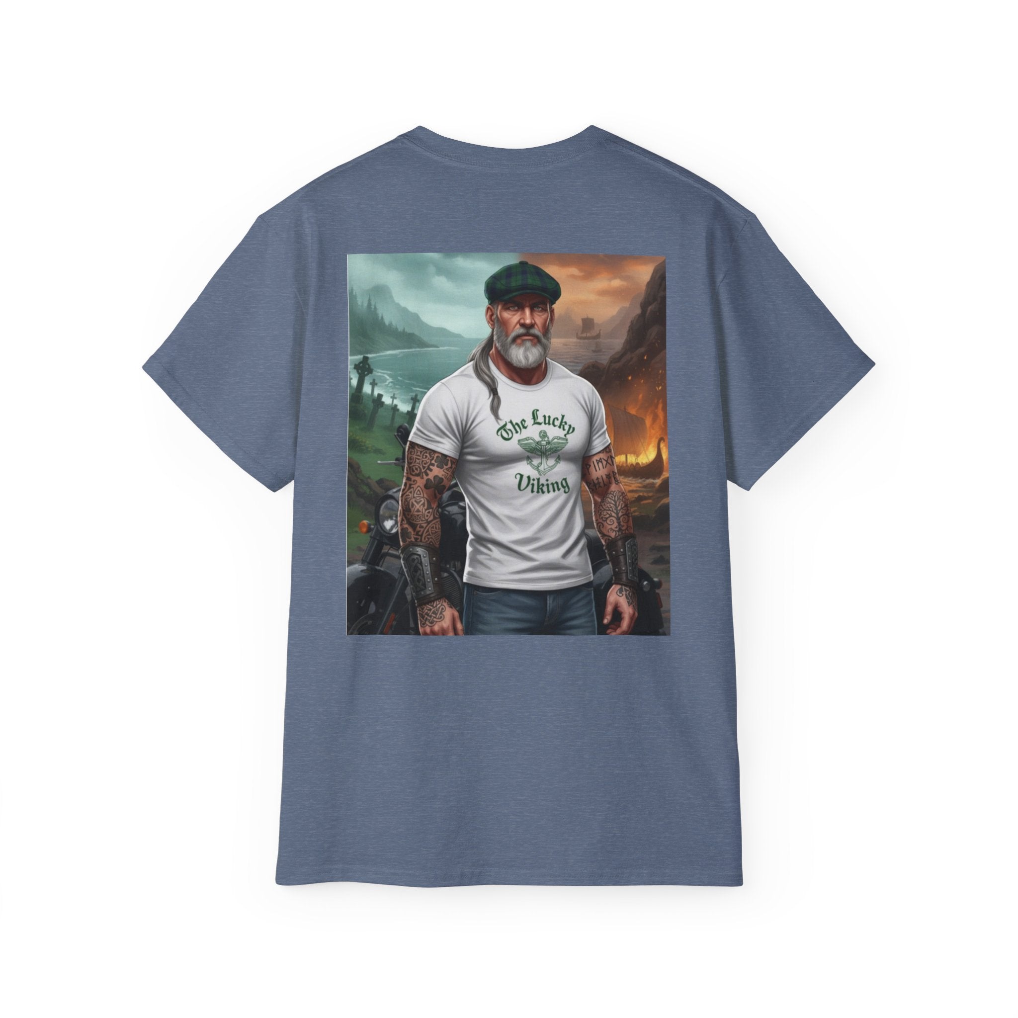 Irish Crest & 'One Lucky Viking' T-Shirt — Celtic Coat of Arms Tee