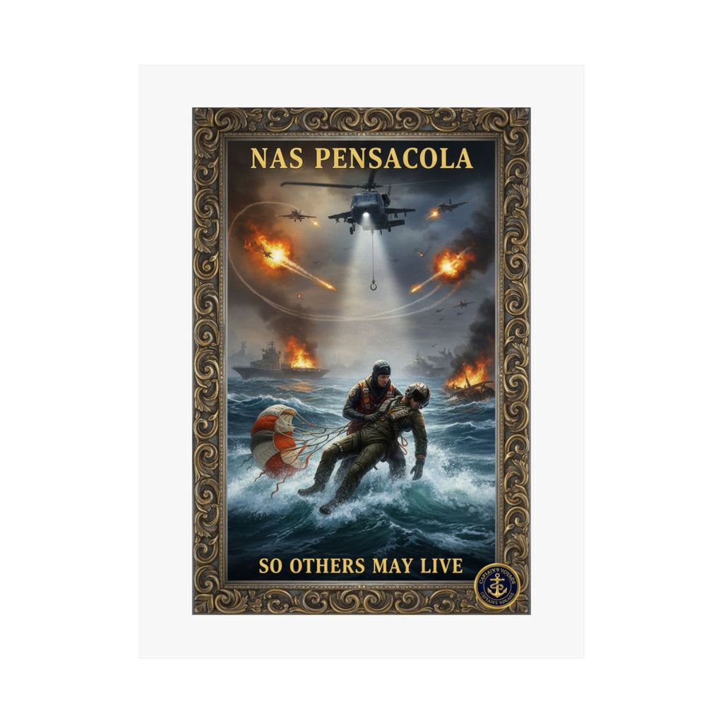 NAS Pensacola Rescue Poster — "So Others May Live" Matte Vertical Poster