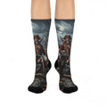 Pirate Biker Crew Socks — Cushioned Motorcycle Skull Design
